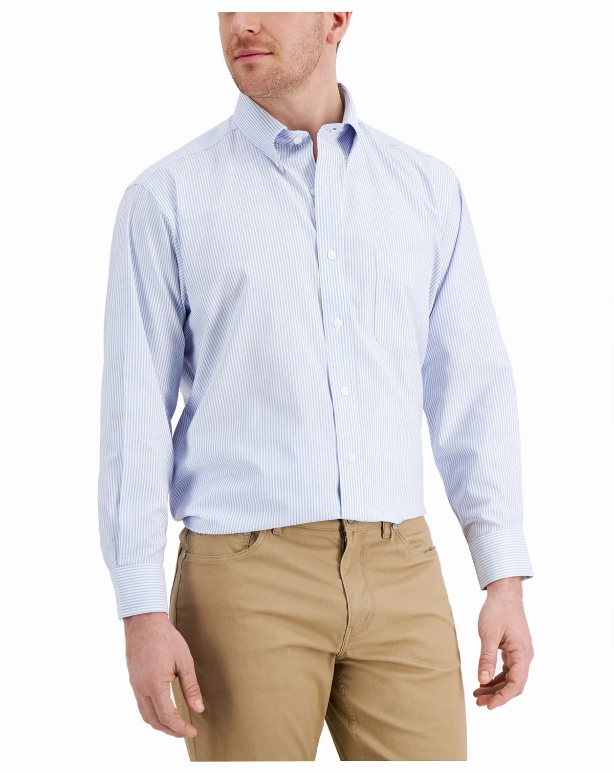 Men's Regular Fit University Stripe Dress Shirt, Created for Macy's