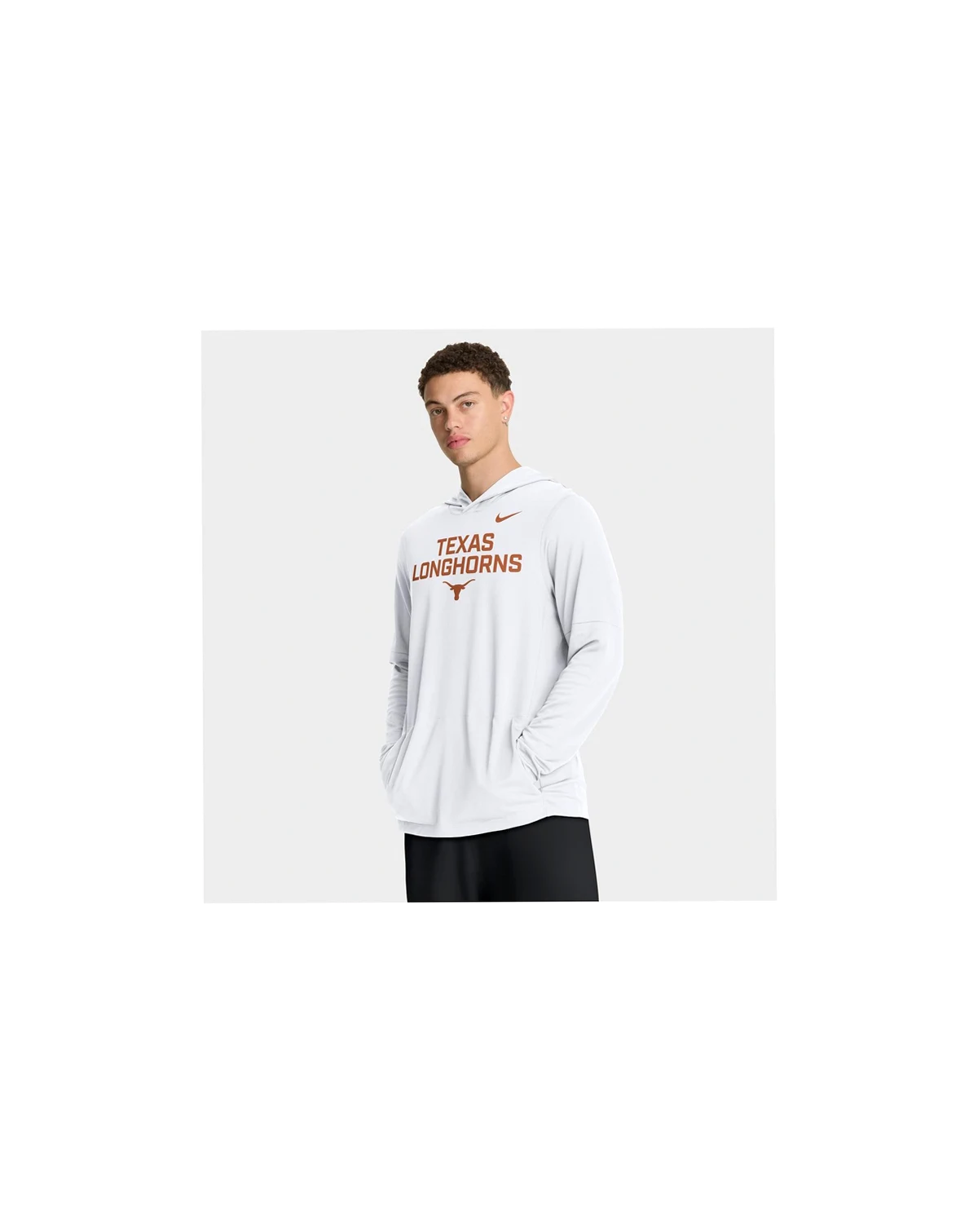 Men's White Texas Longhorns 2025 Sideline Performance Long Sleeve Hoodie T-Shirt