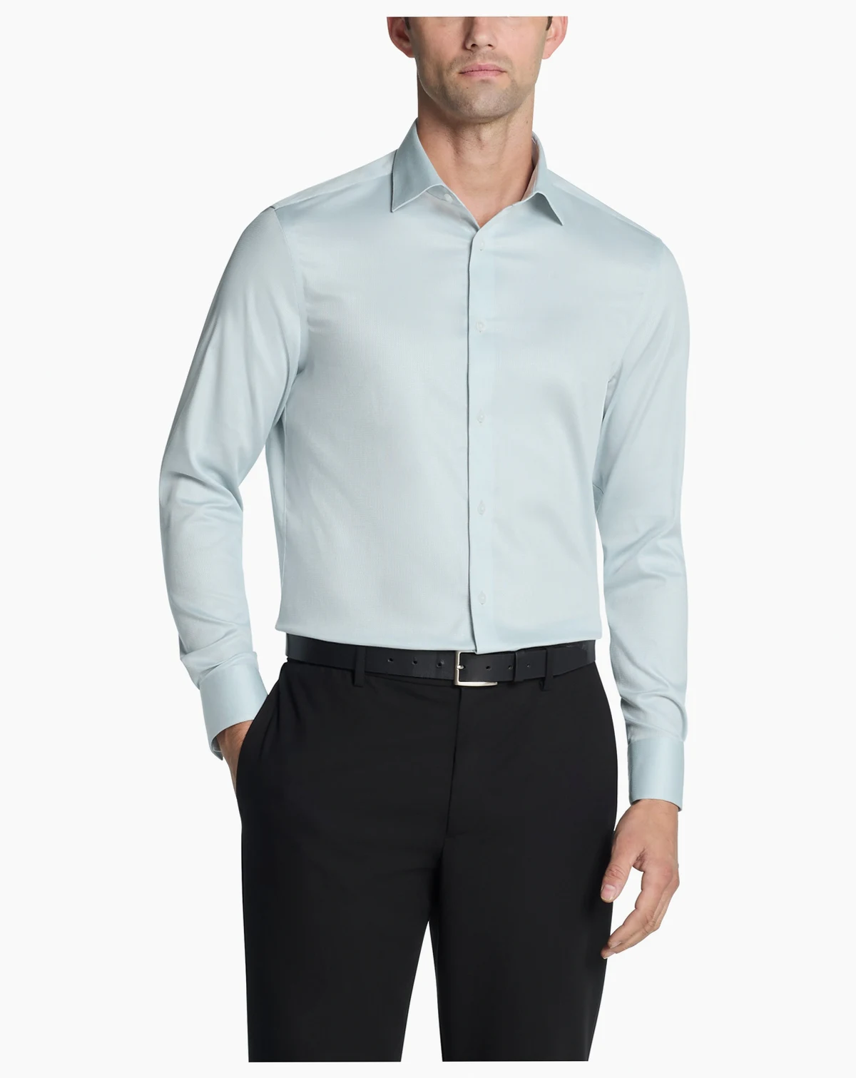 Men's Solid Slim Fit Stretch Dress Shirt