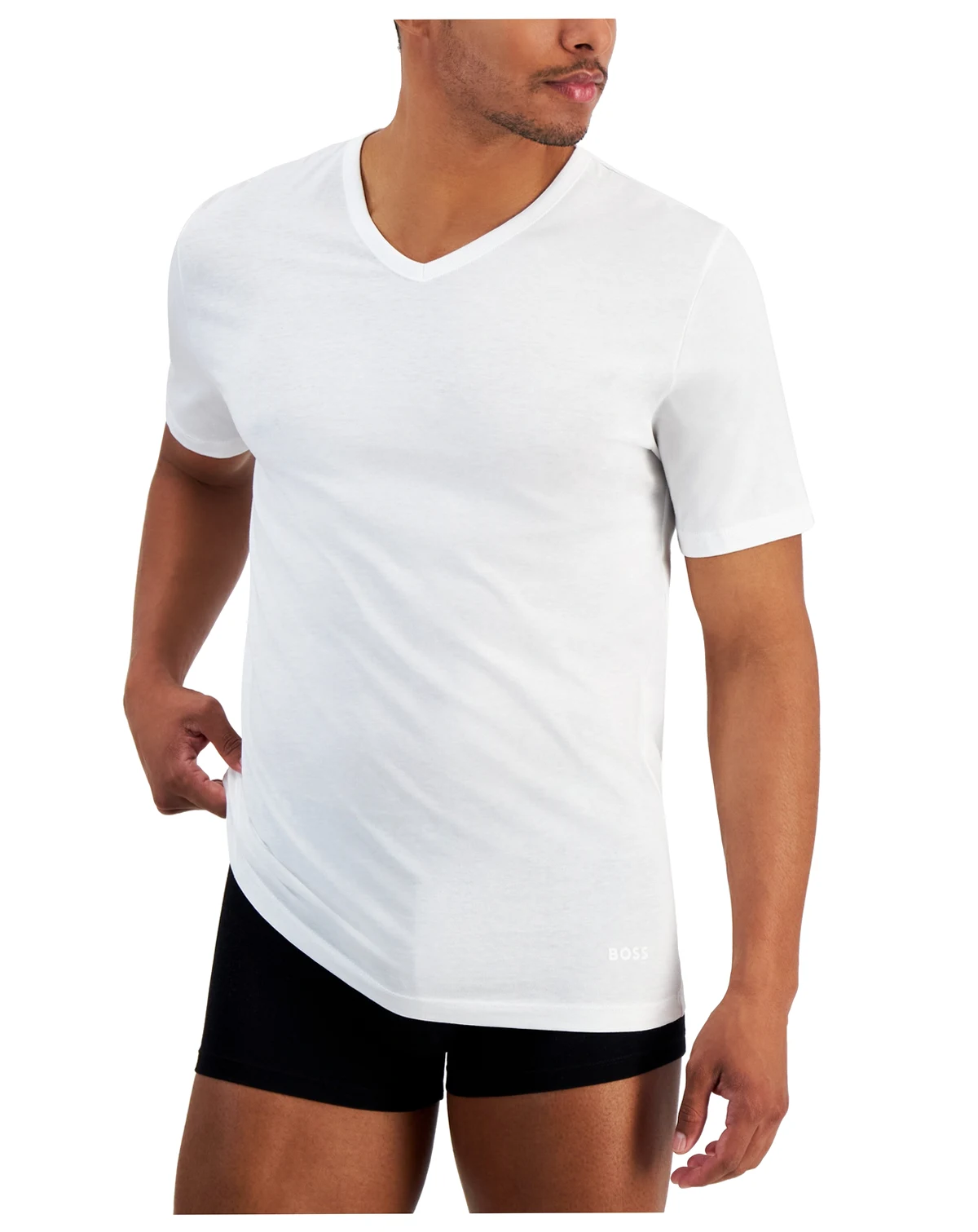Men's 5-Pack Authentic Solid Cotton V-Neck T-Shirts