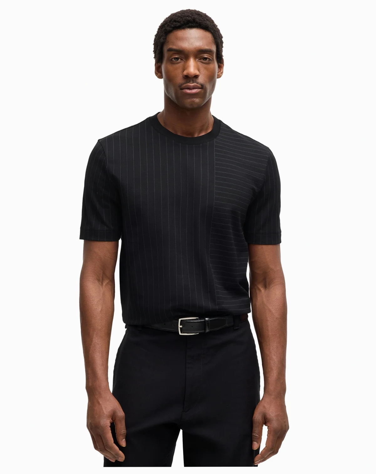 Men's Pinstripe Mercerized Cotton T-Shirt