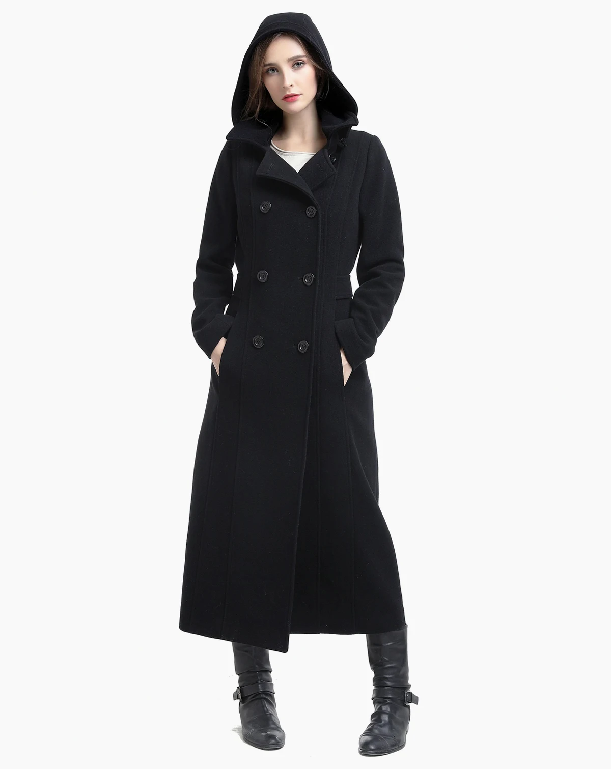 Women's Mariel Wool Blend Hooded Long Walking Coat
