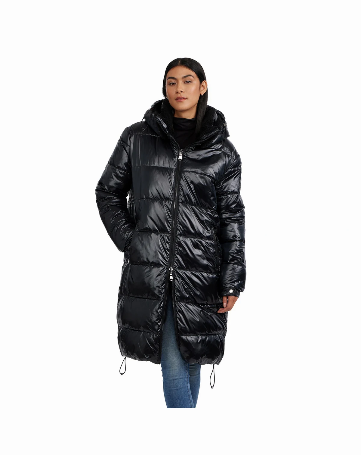 Women's Alsephina Ladies Reversible to Sherpa Long Puffer Coat
