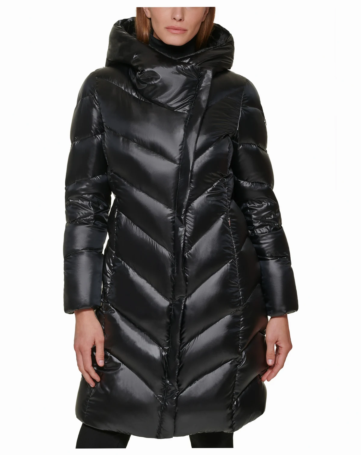Women's Faux-Fur-Lined Hooded Down Puffer Coat
