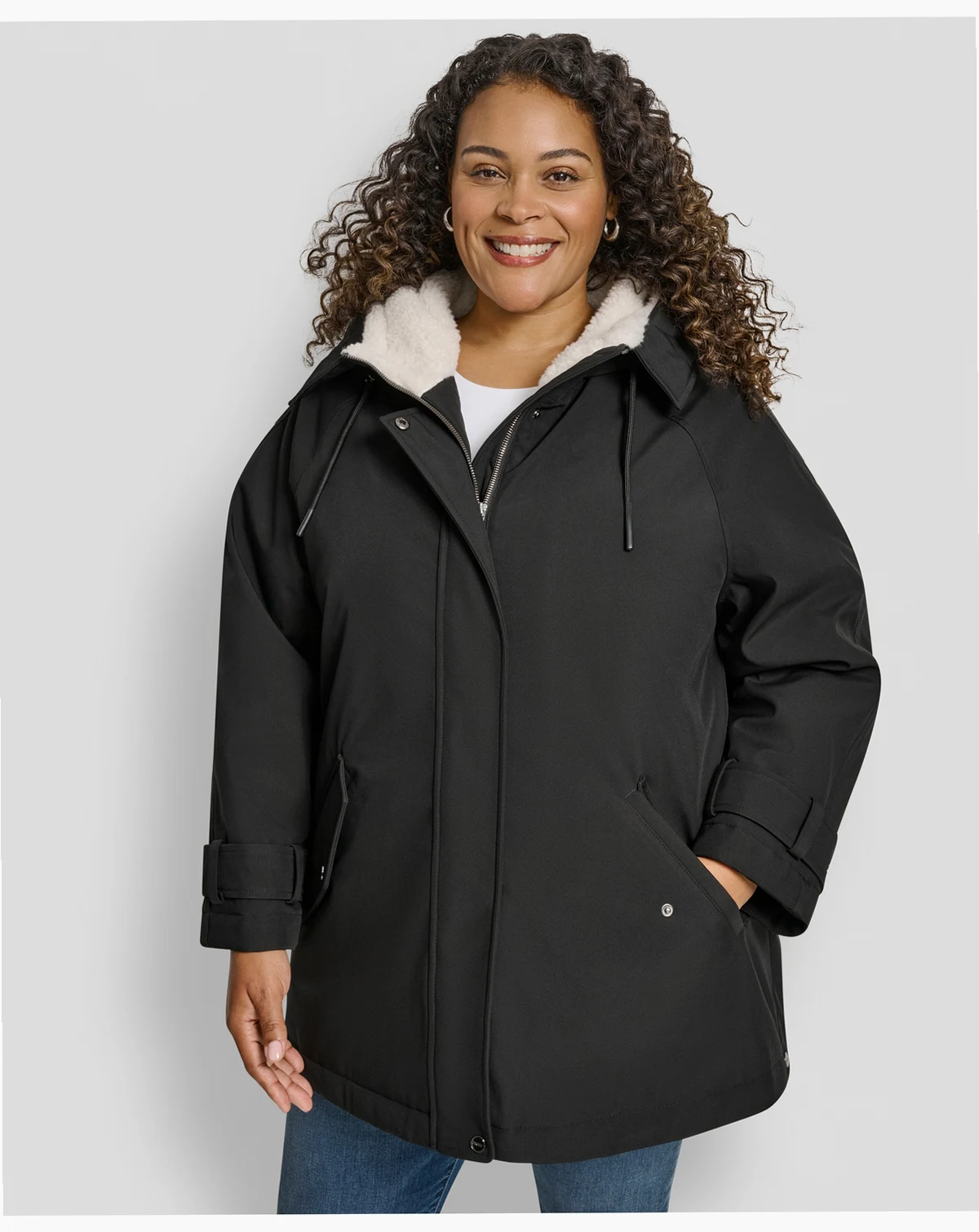 Plus Size Hooded Coat