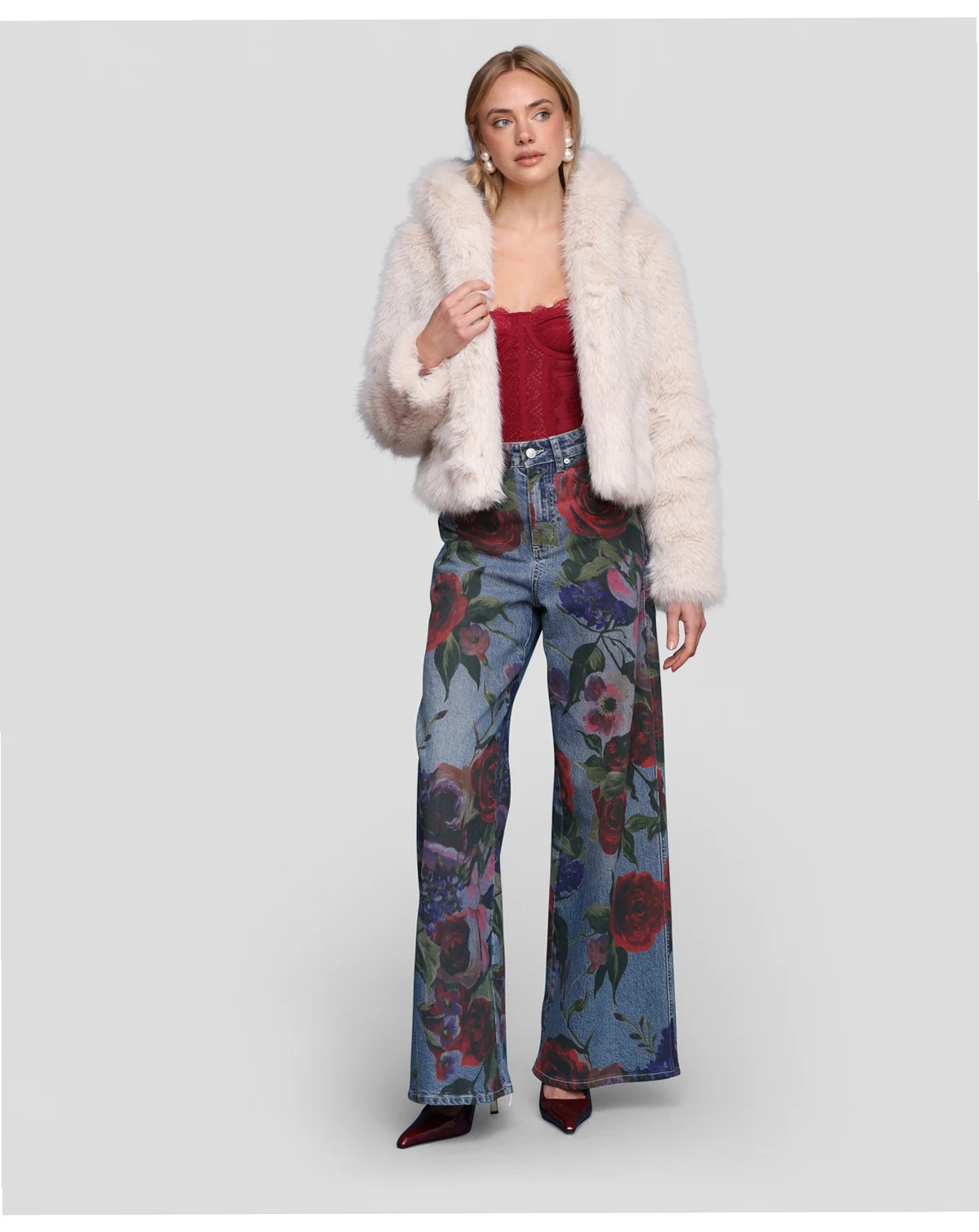 Women's Faux Fur Long Sleeve Jacket