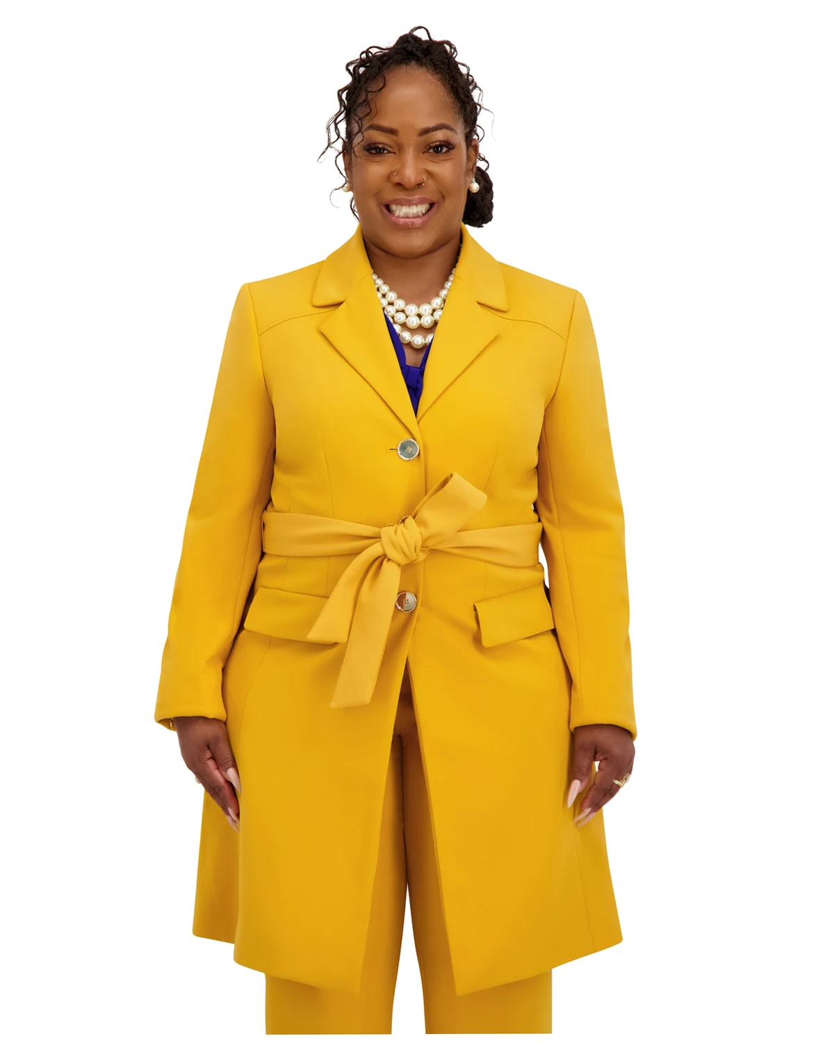 Women's Three Button Patch Pocket Trench Coat