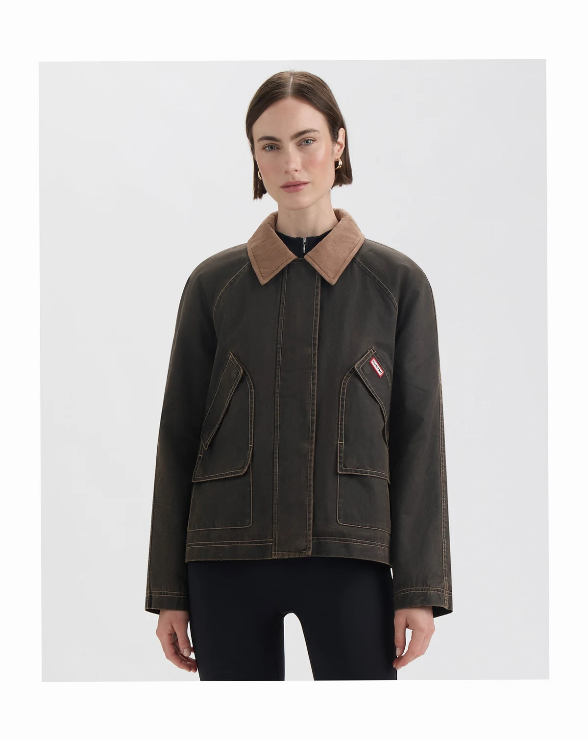 Women's Short Faux Fur-Lined Waxed Jacket