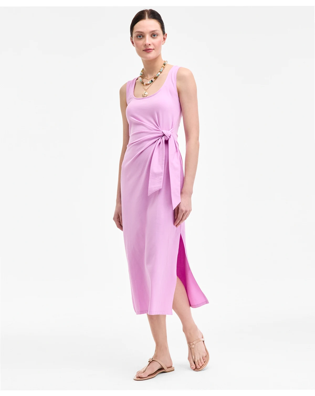 Women's Side-Tie Tank Midi Dress, Exclusively at Macy's