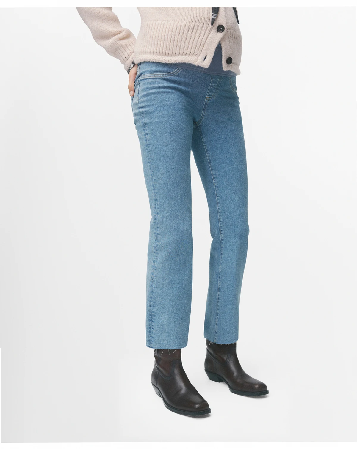 Women's Maternity Flared Cropped Jeans