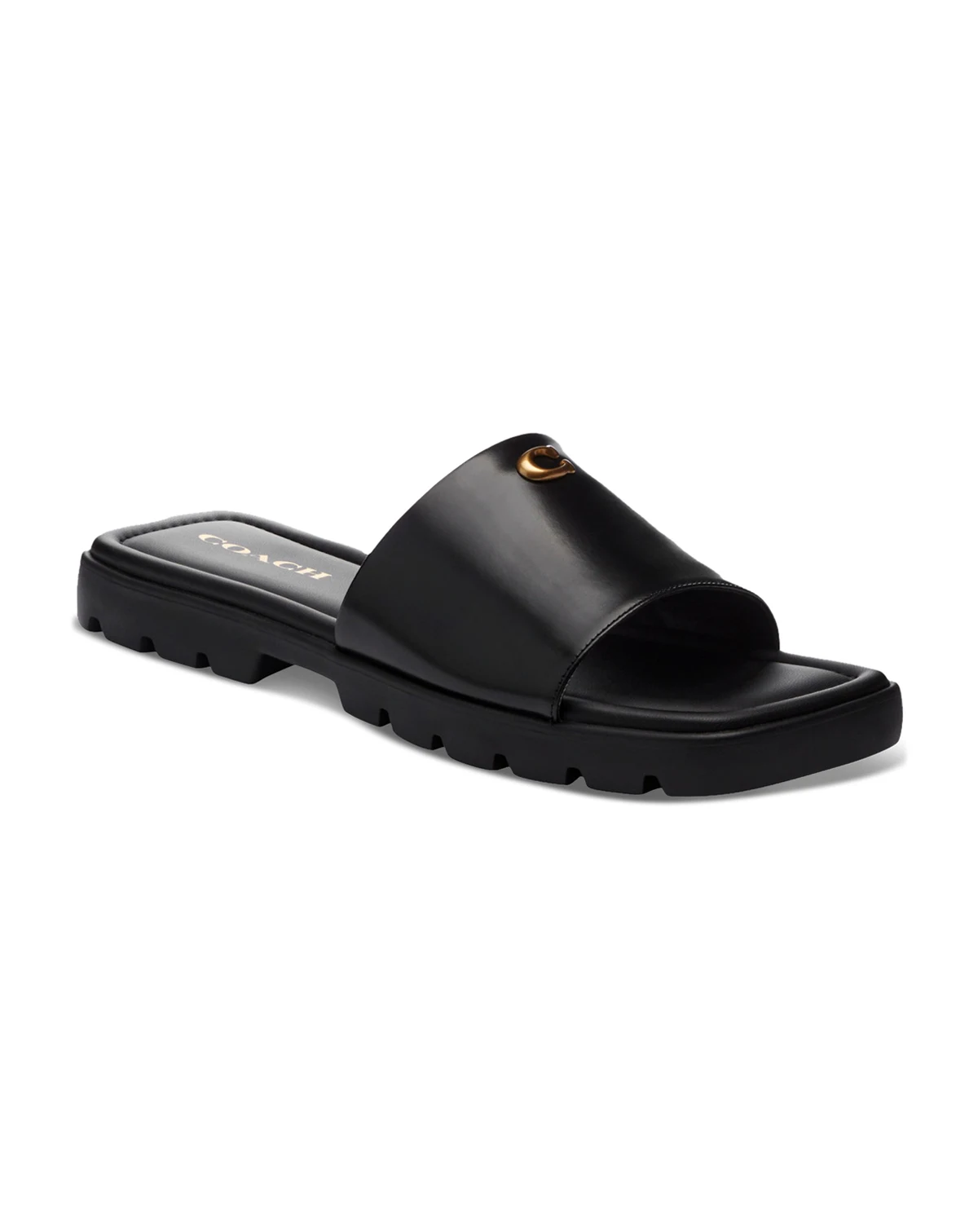 Florence "C" Logo Lug-Sole Slide-On Sandals