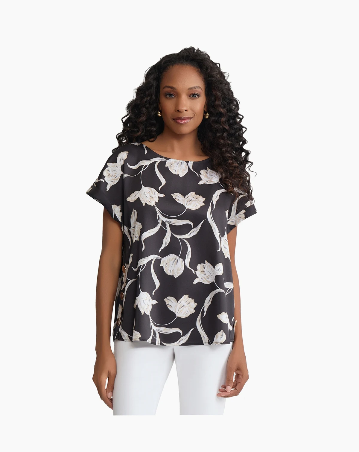 Women's Boat Neck Short-Sleeve Top