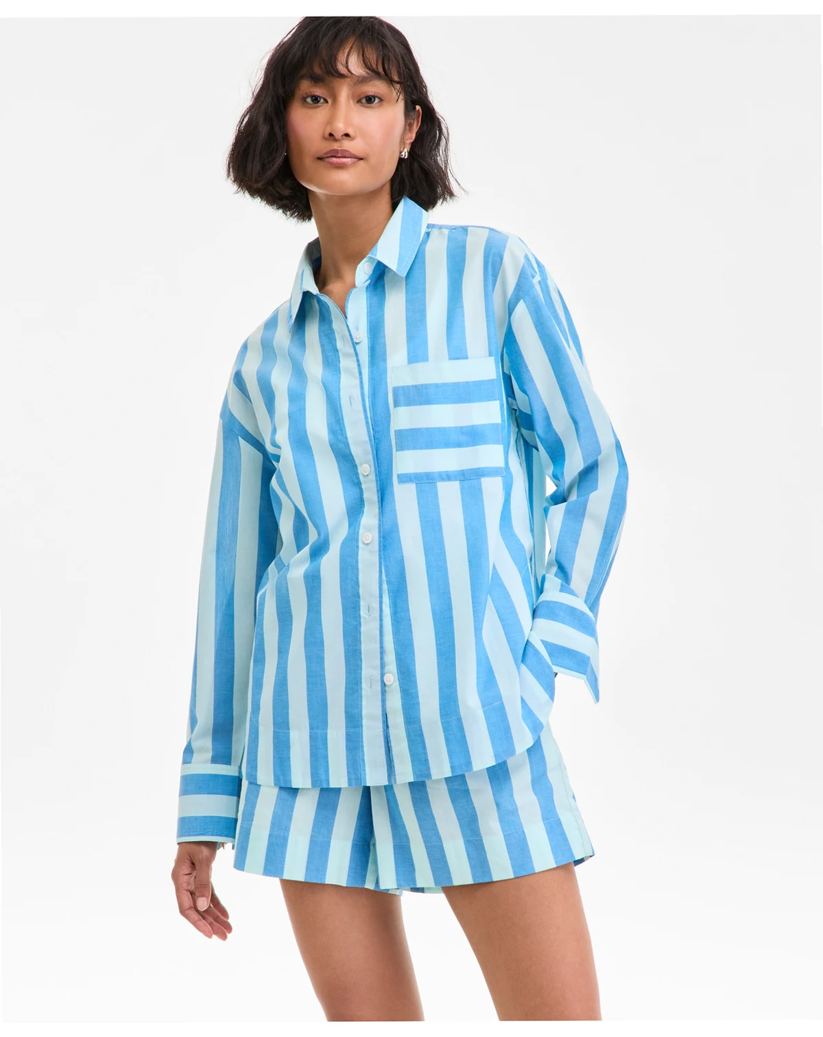Women's Striped Long-Sleeve Shirt, Exclusively at Macy's