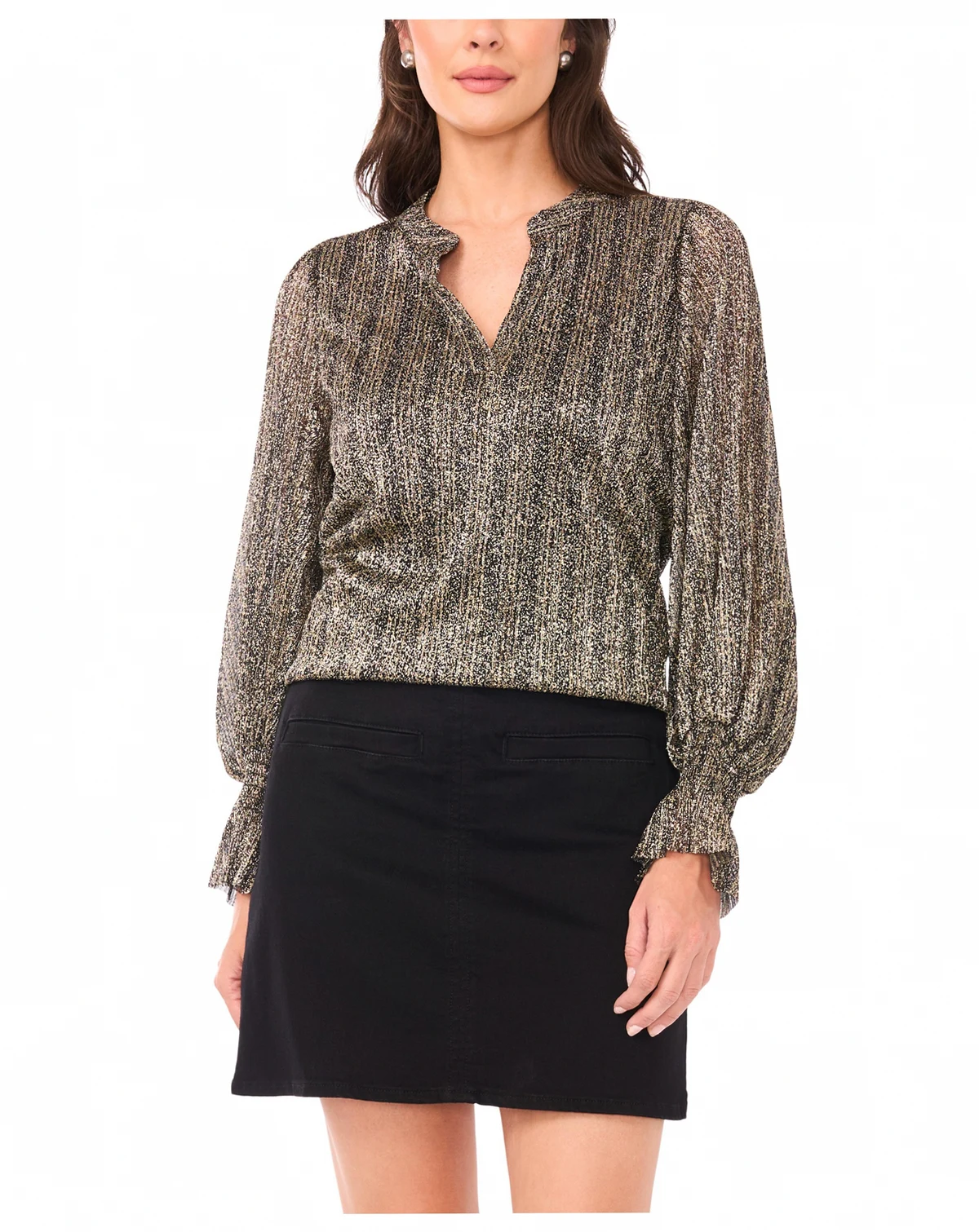 Women's V-Neck Long Sleeve Top