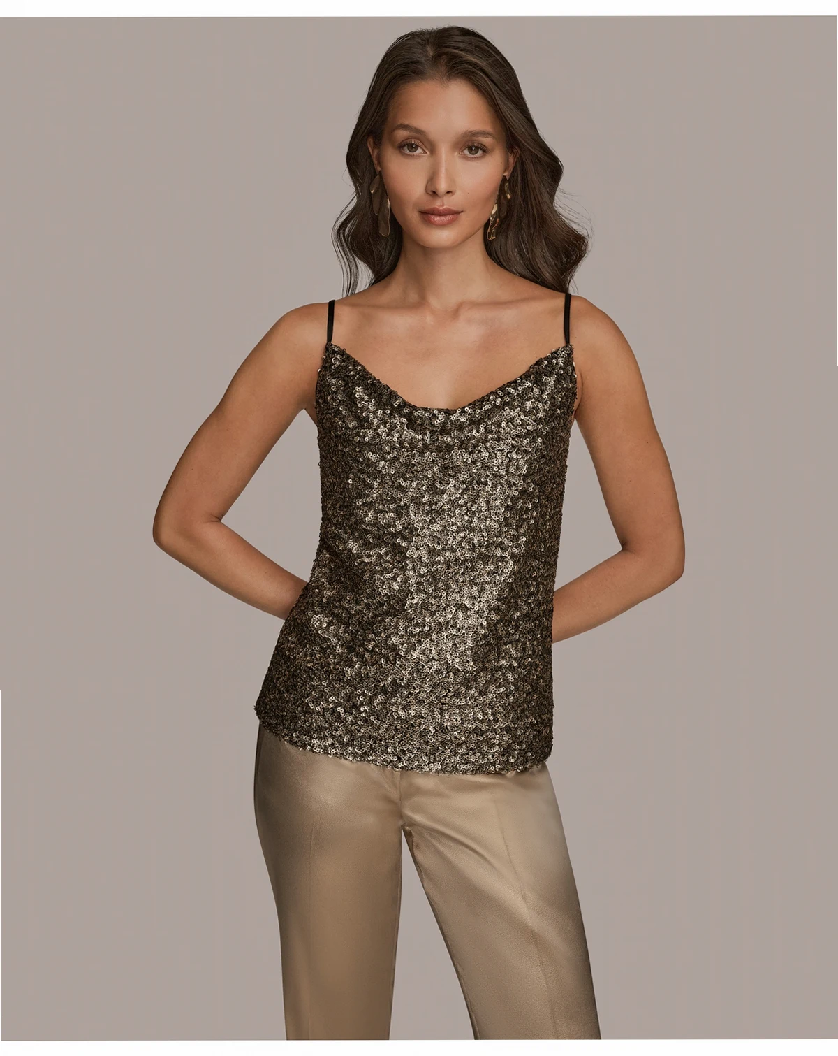 Women's Metallic Sequin Camisole Top