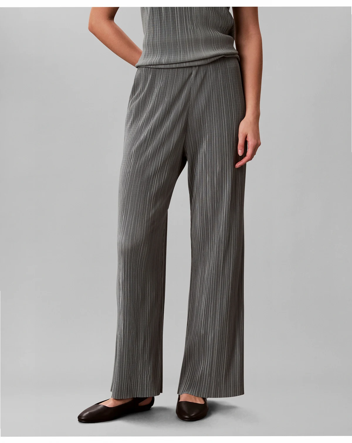 Women's Plissé Pull-On Wide-Leg Pants