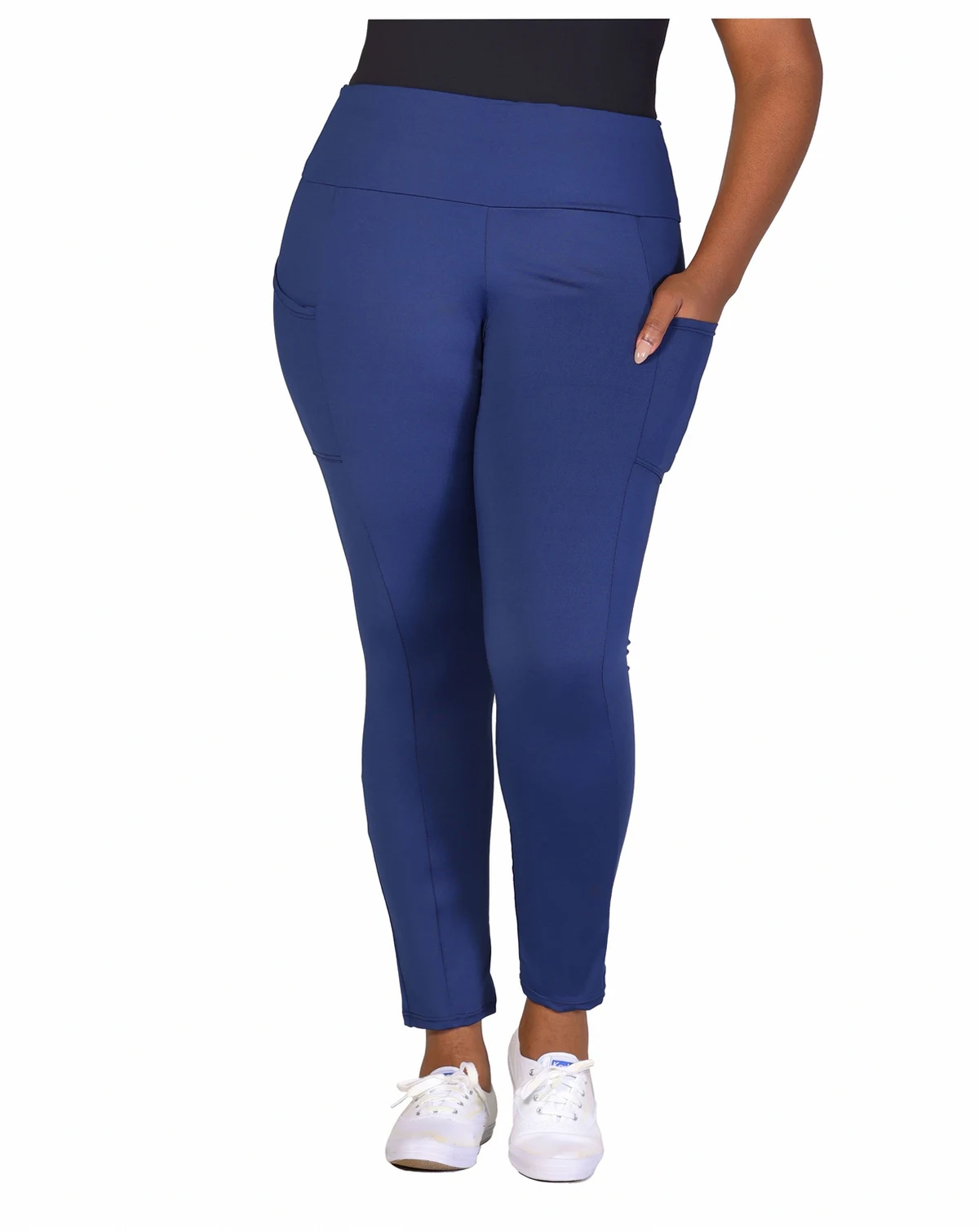 Plus Size Ankle Leggings with Side Pocket