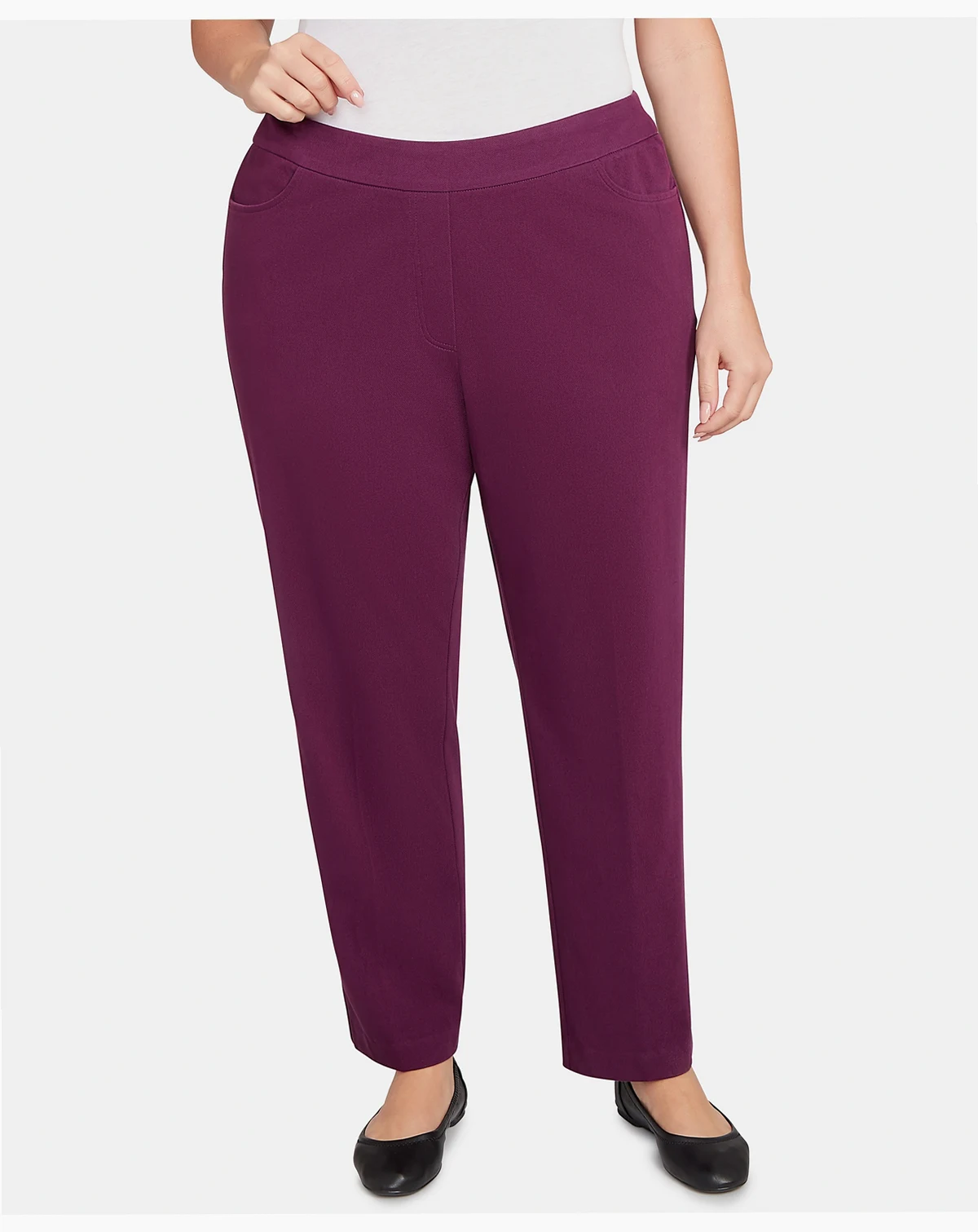 Plus Size Urban Legend Fitted Twill Pull On Short Length Pants