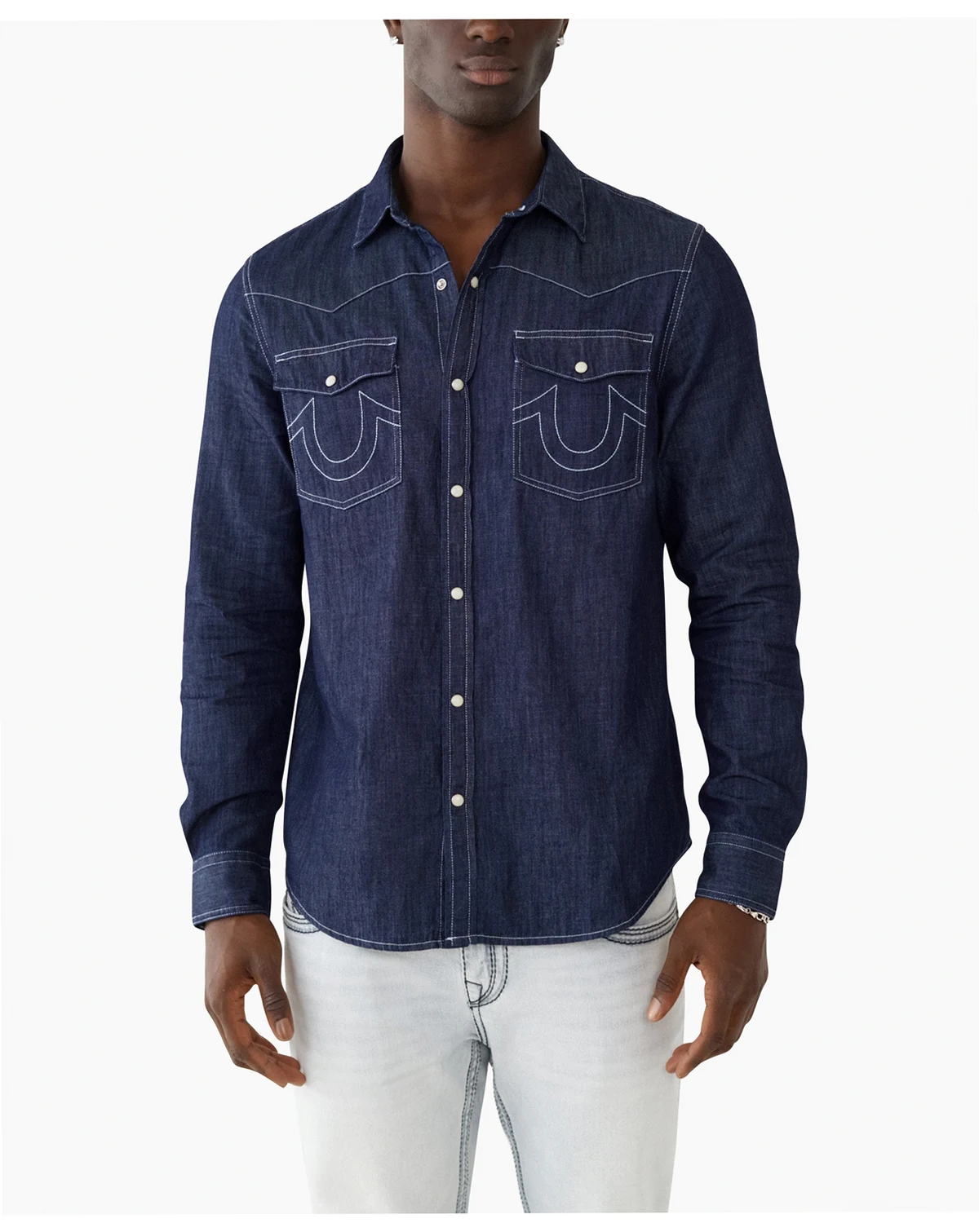 Men's Dark Wash Western Shirt