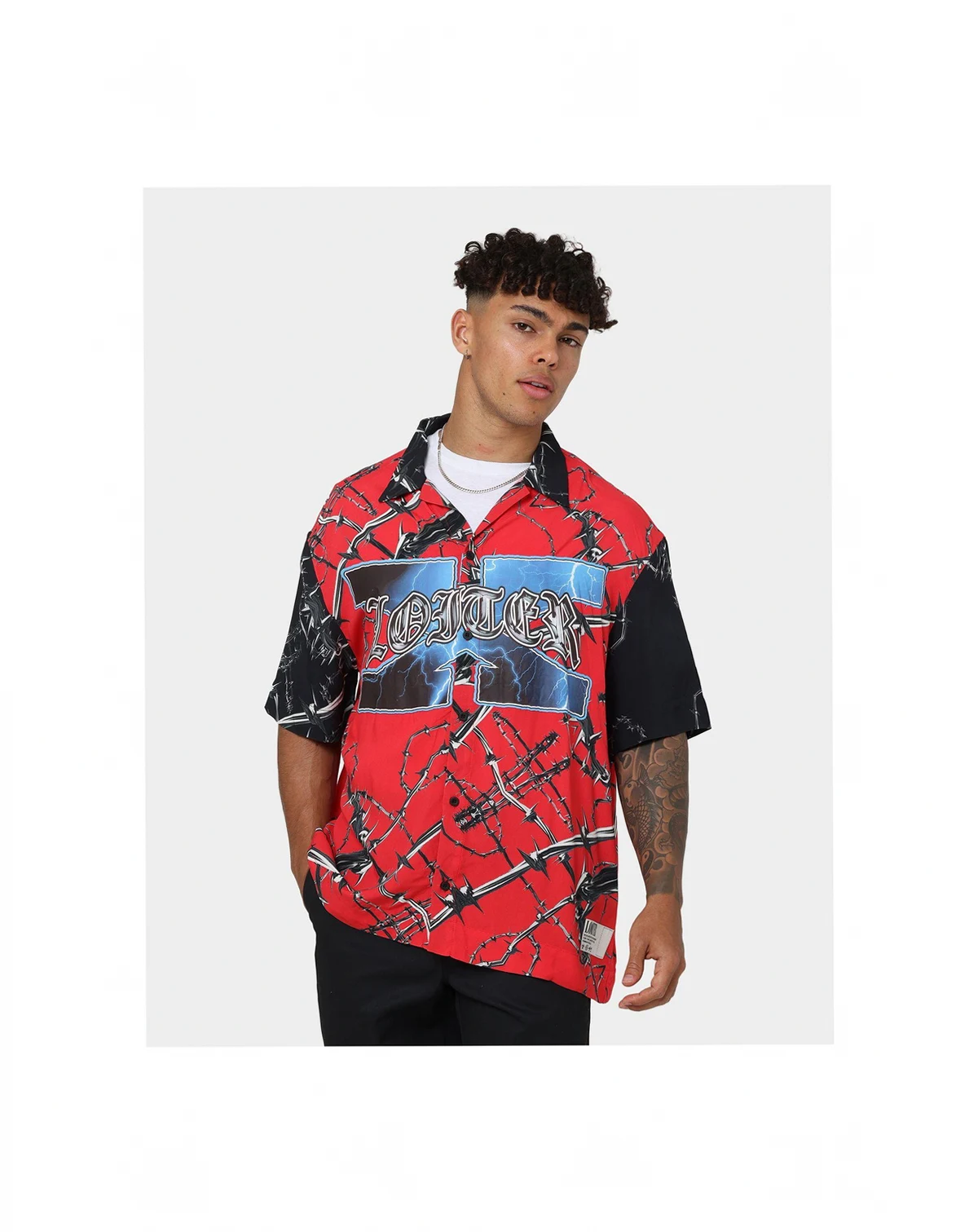 Men's Frontline Button Up Shirt with Custom Graphics