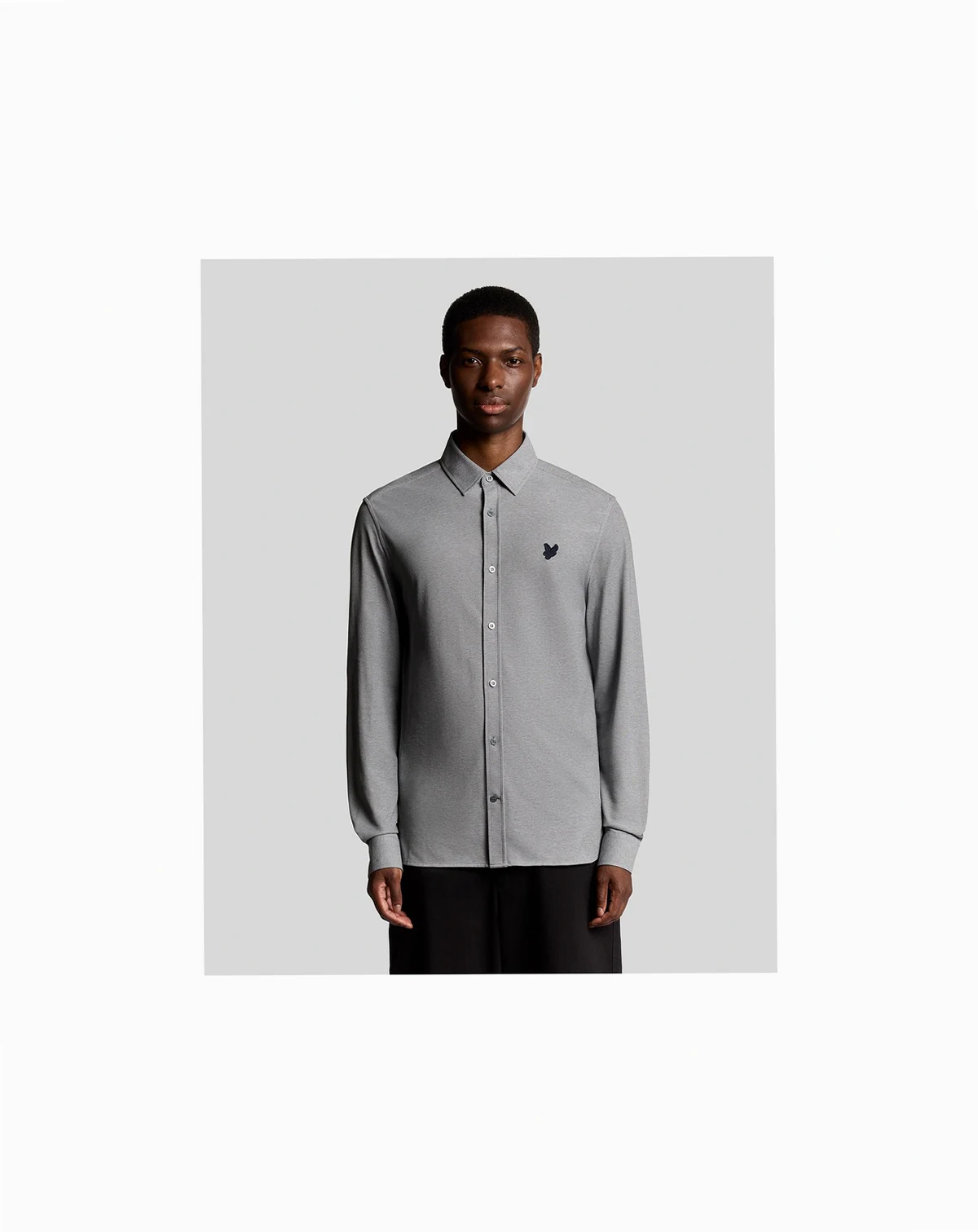 Men's Jacquard Stripe Long Sleeve Shirt