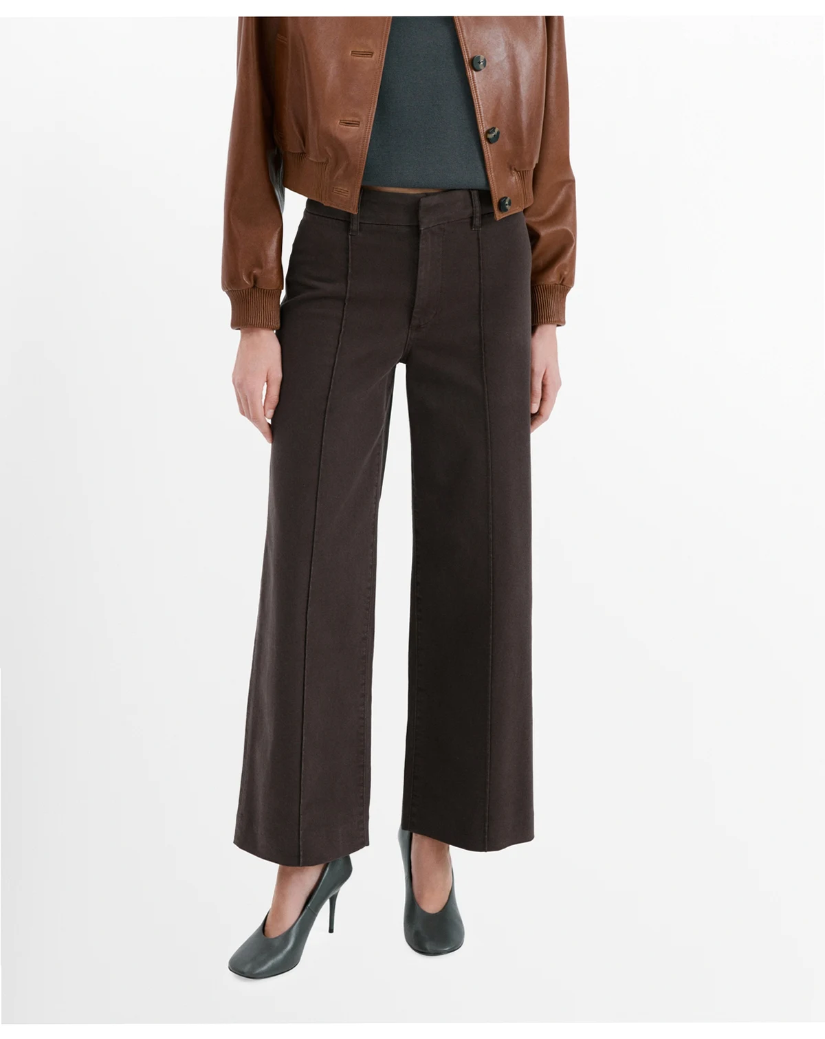 Women's Seam High-Waisted Wide-Leg Jeans