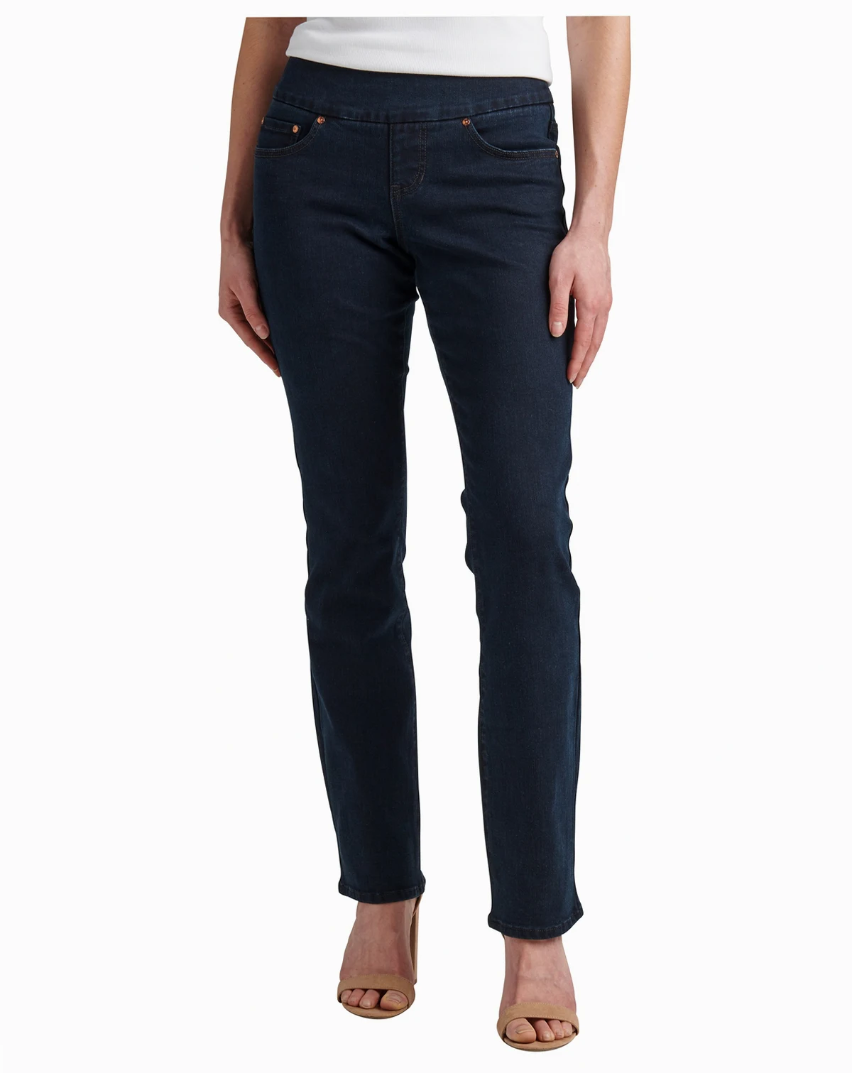 Women's Peri Mid Rise Straight Leg Pull-On Jeans