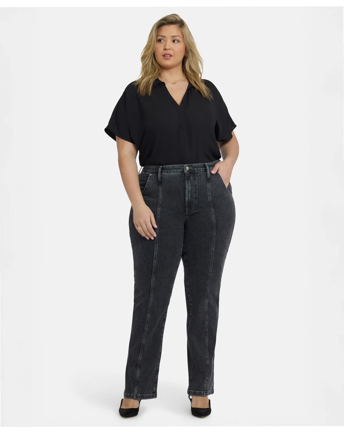 Plus Size Billie Mini Bootcut Seam Detail Jeans