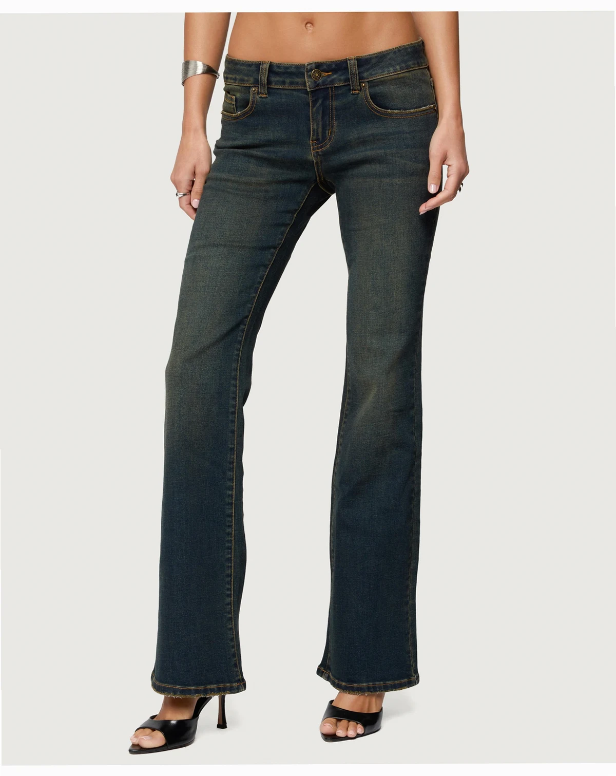 Women's Tez Vintage Washed Low Rise Bootcut Jeans
