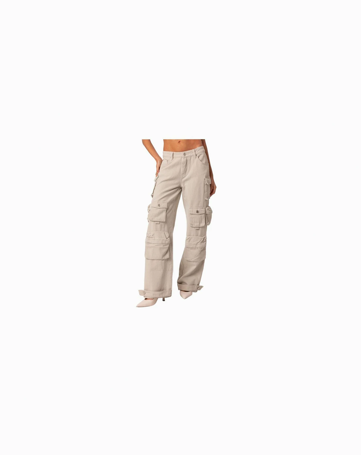 Women's Oversize Boyfriend Cargo Jeans With Pockets