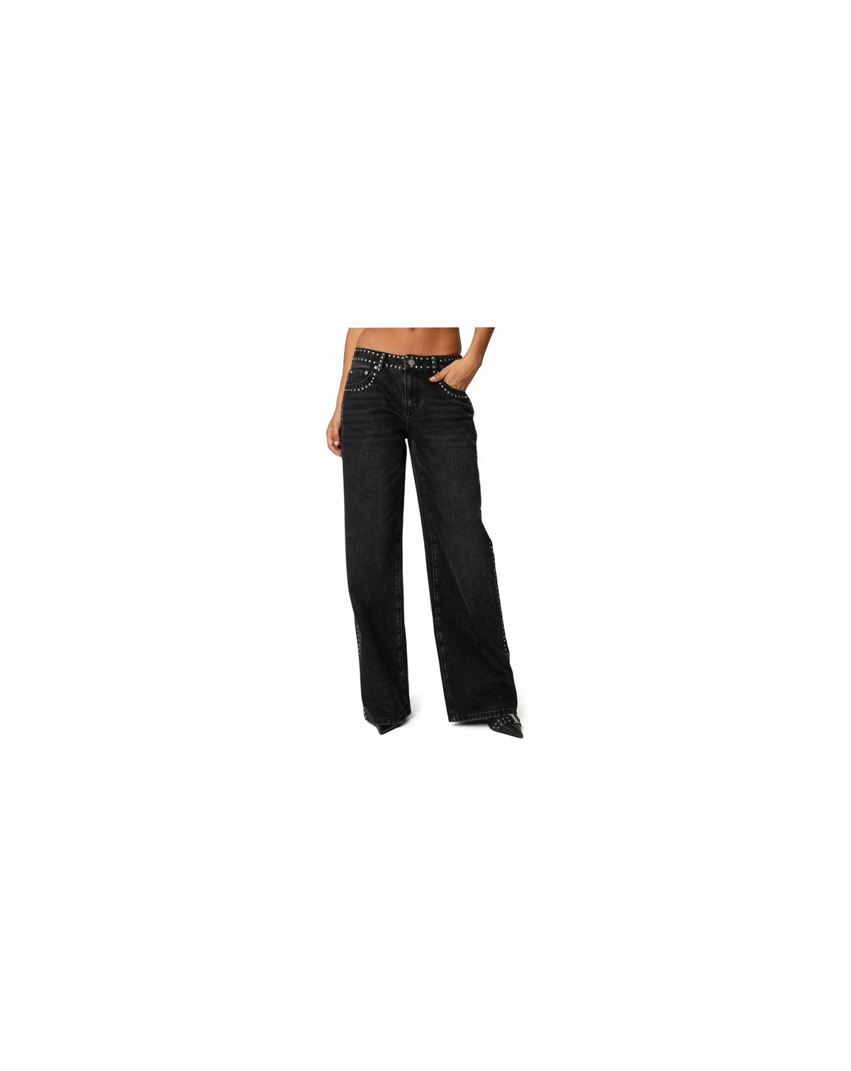 Women's Quincy Studded Low Rise Baggy Jeans