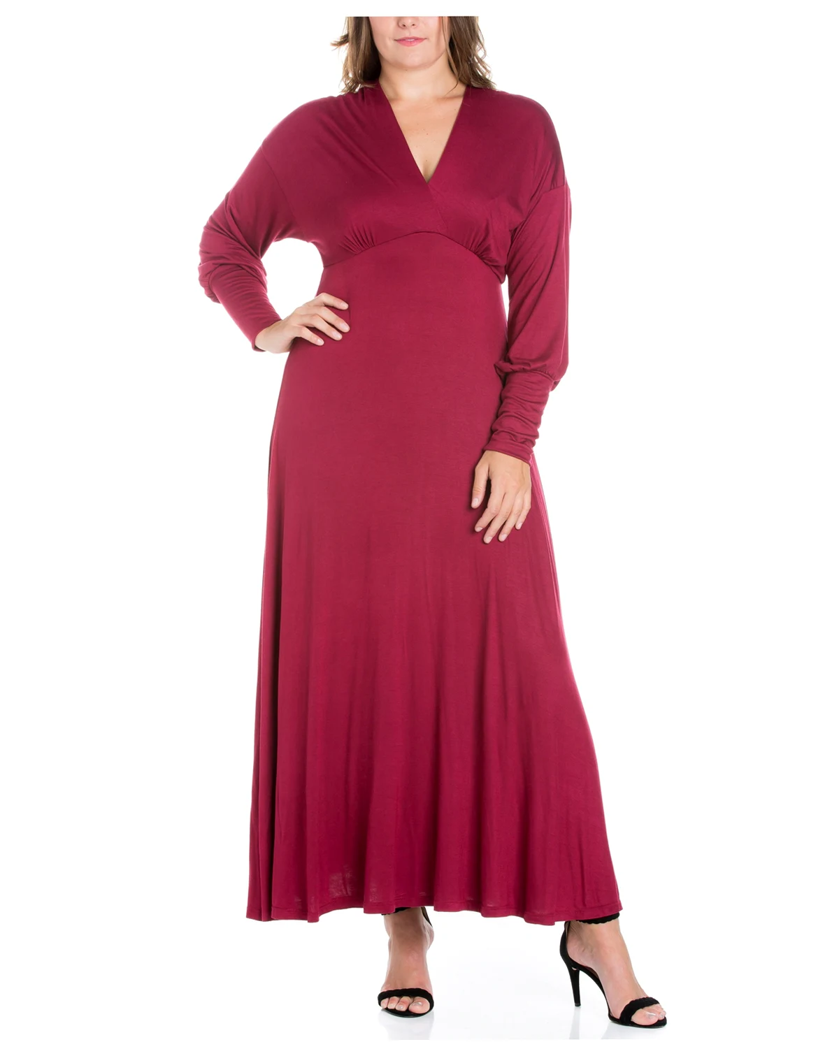 Women's Plus Size Bishop Sleeves Maxi Dress