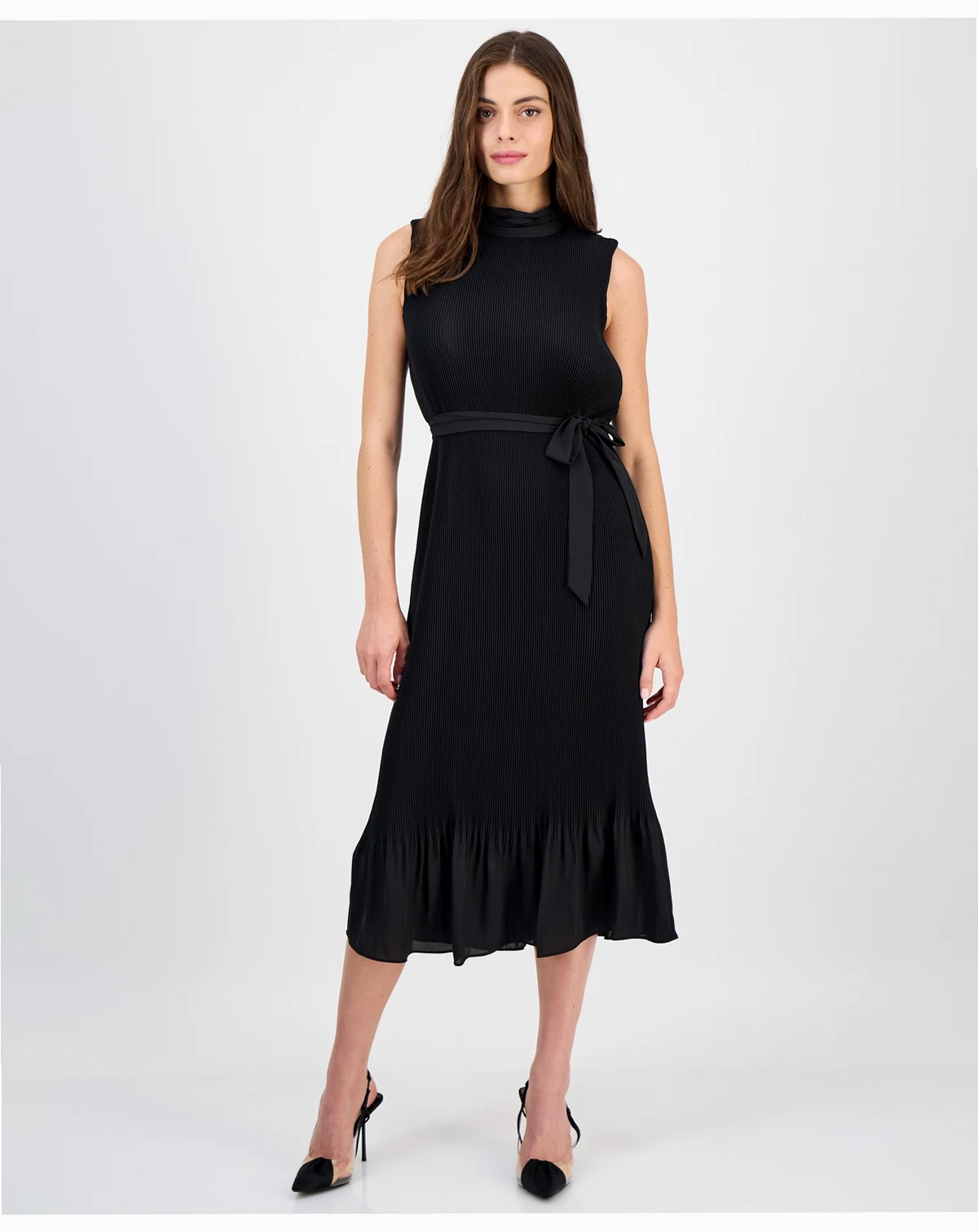 Women's Sleeveless Pleated Midi Dress