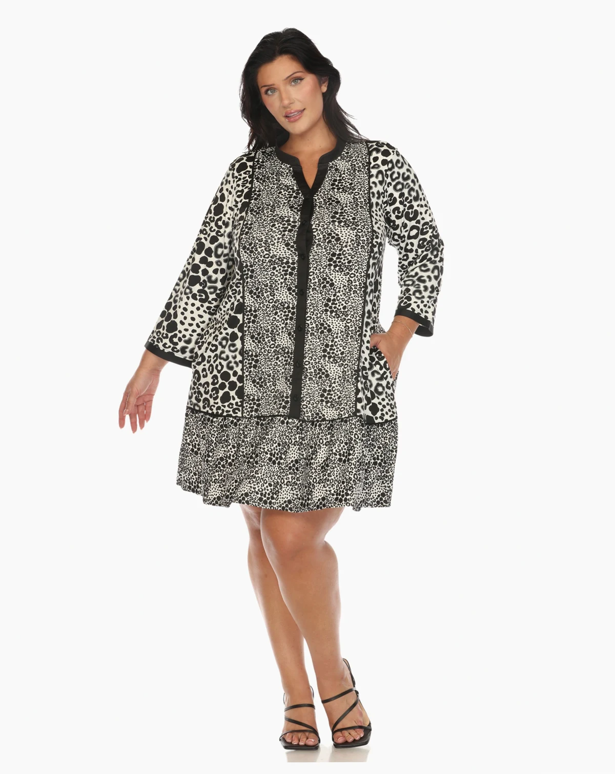 Plus Size Leopard Print Shift Dress
