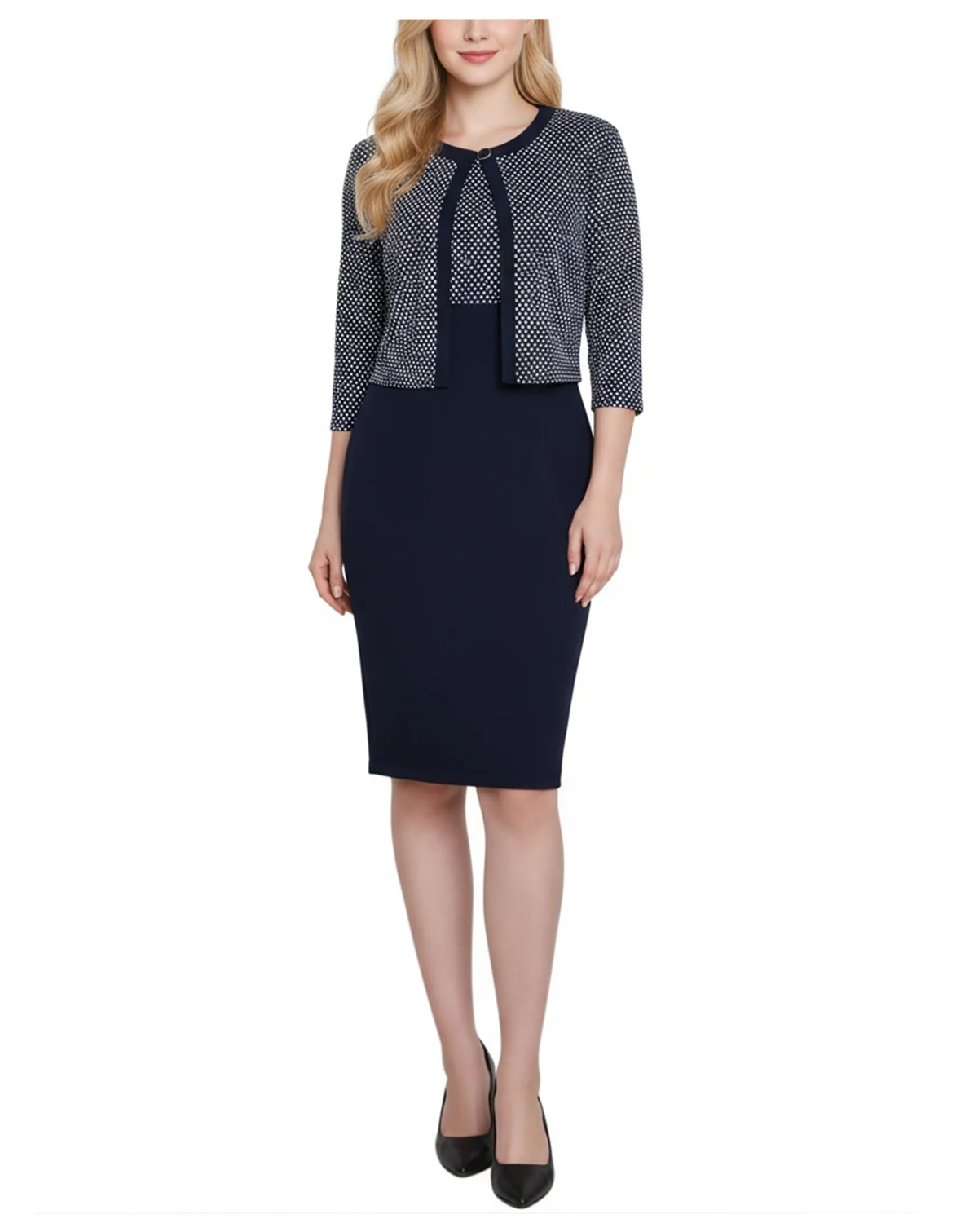 Women's Scoop Neck 3/4 Sleeve Dress