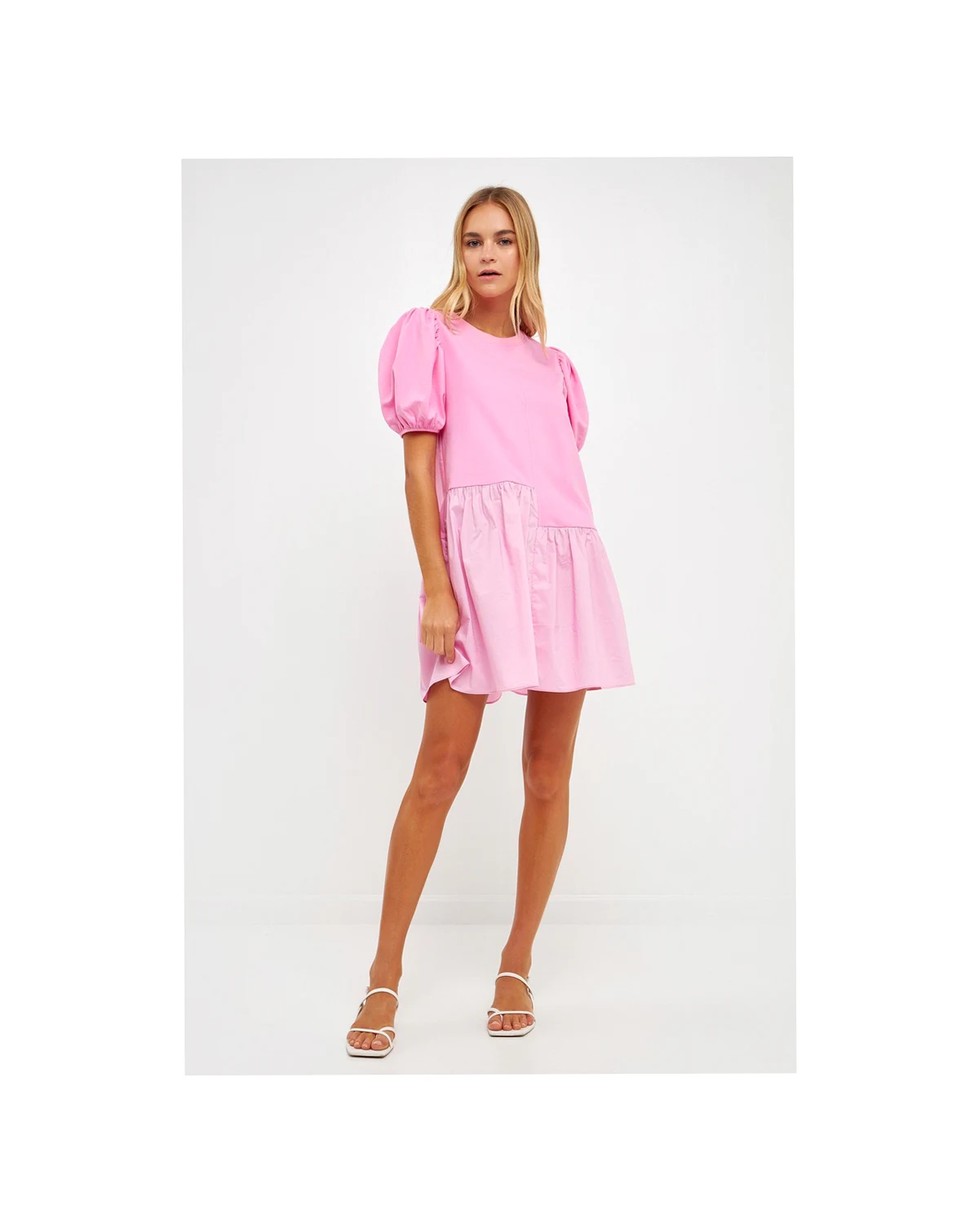 Women's Knit Woven Mixed Dress