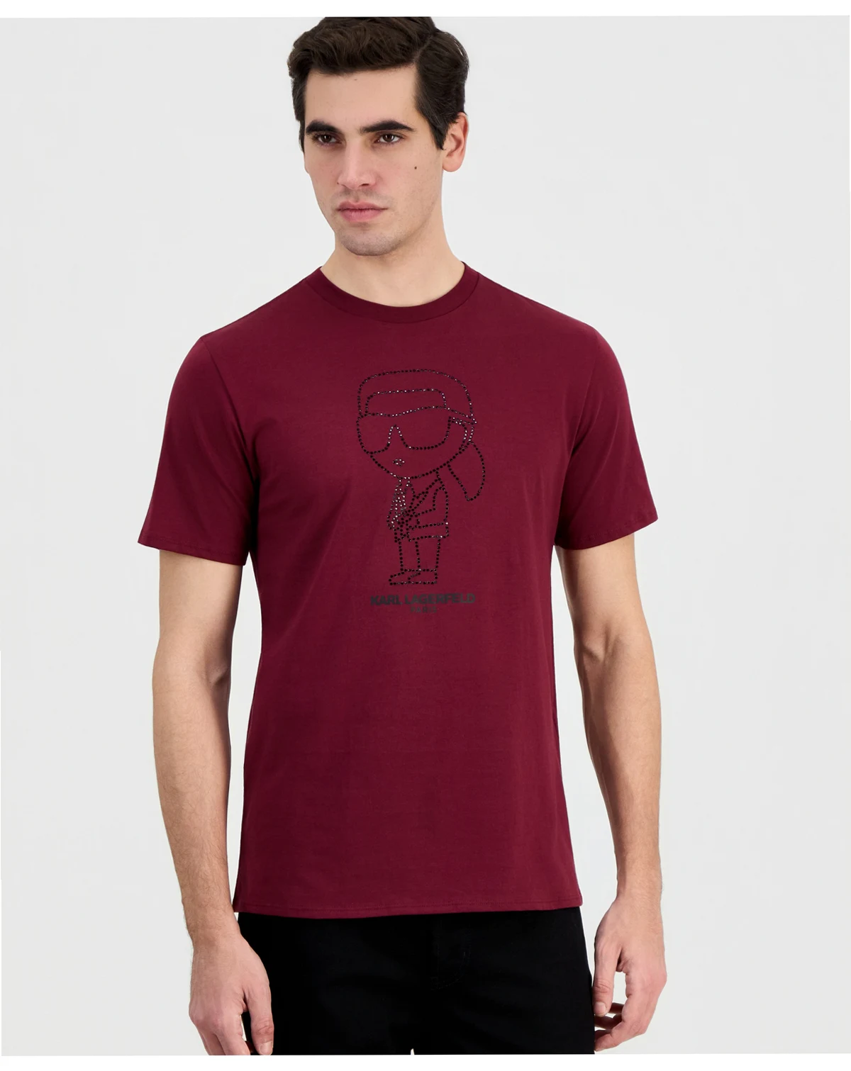 Men's Rhinestone Outlined Karl Tee