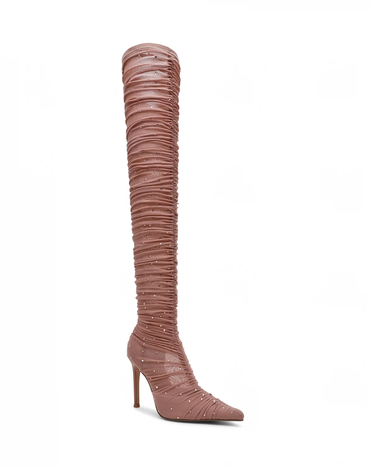 Women's Rashida Rhinestone Mesh Over-the-Knee Stiletto Dress Boots