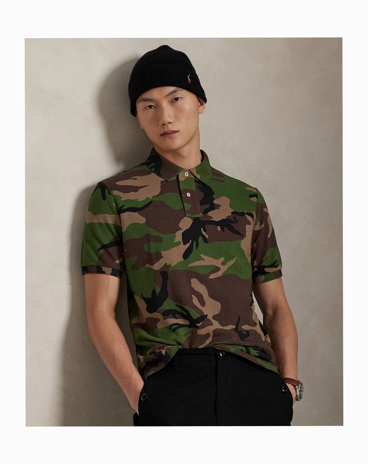 Men's Classic-Fit Camo Cotton Mesh Shirt