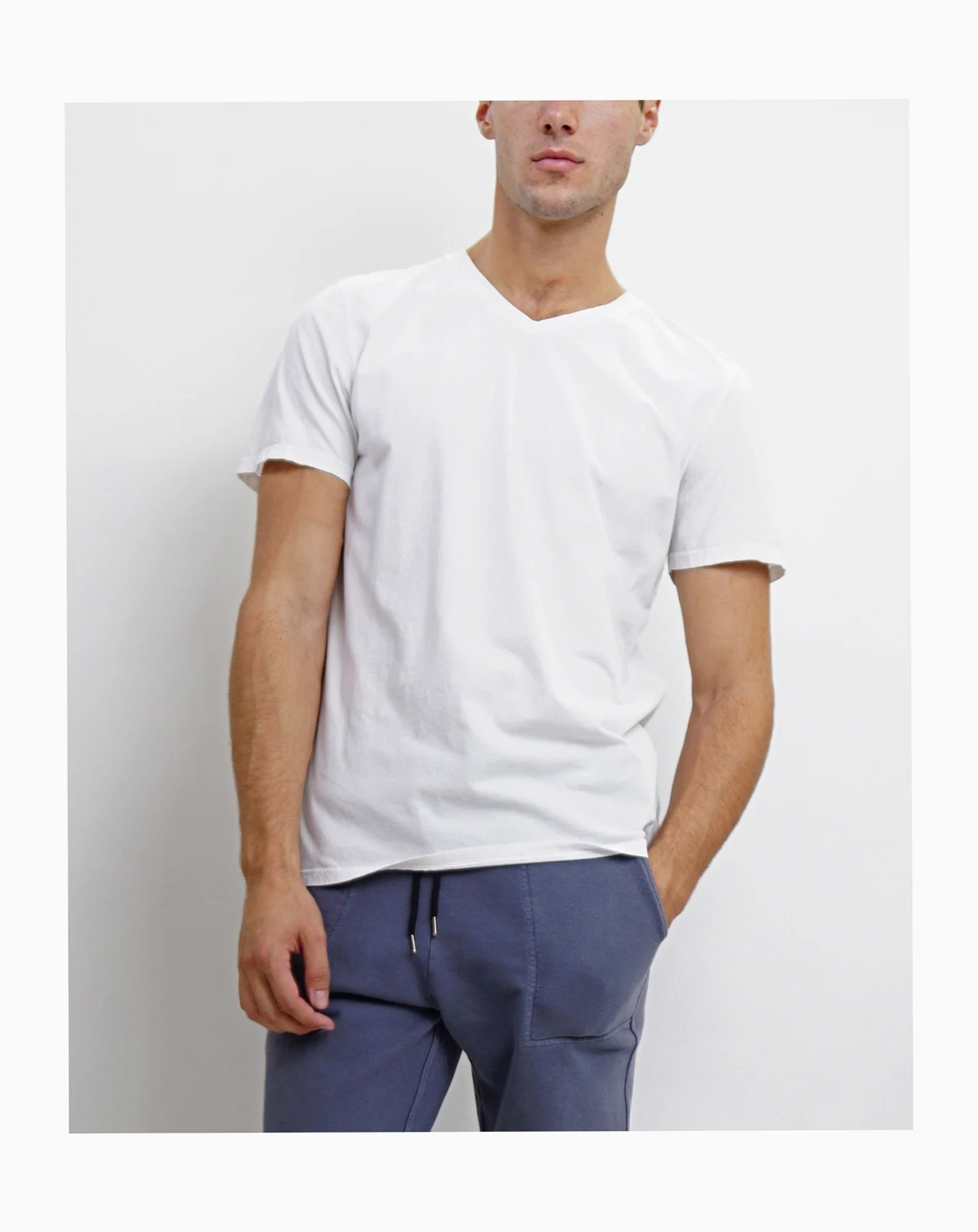 TMV002CJ Mens Cotton Jersey Short-Sleeve V-Neck T-Shirt