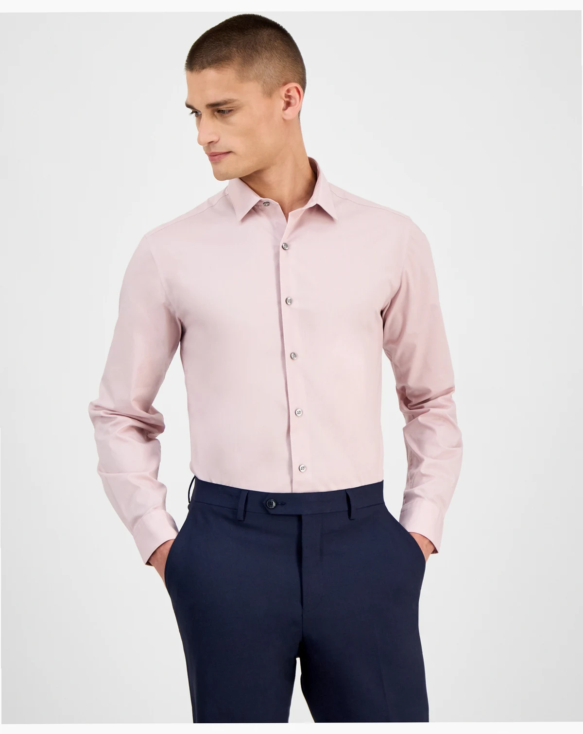 Men's Slim-Fit Solid Dress Shirt, Created for Macy's