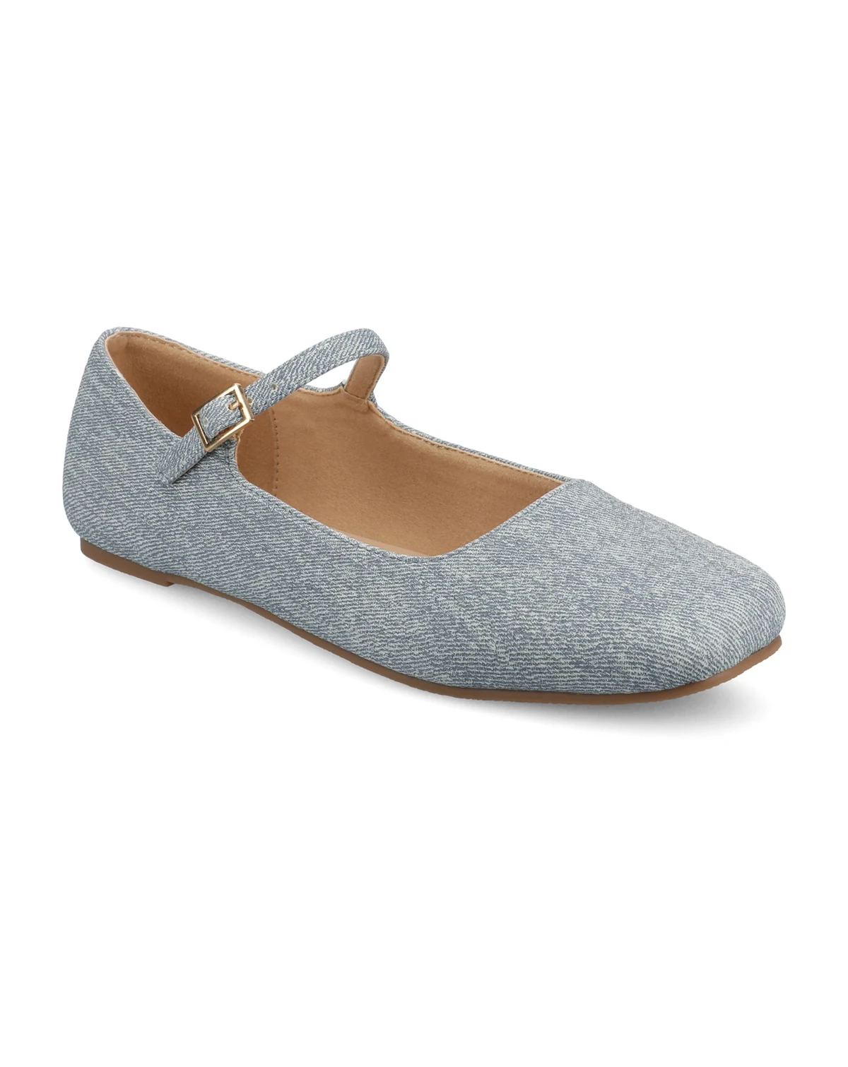 Womens Carrie Medium and Wide Width Buckle Square Toe Mary Jane Dress Flats