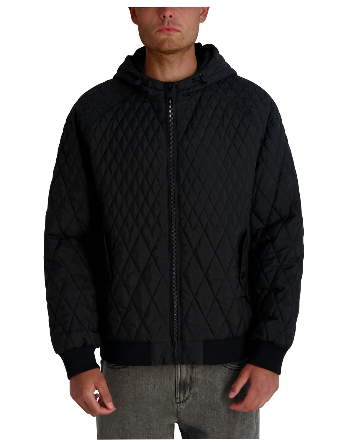 Men's Diamond Quilted Bomber Jacket