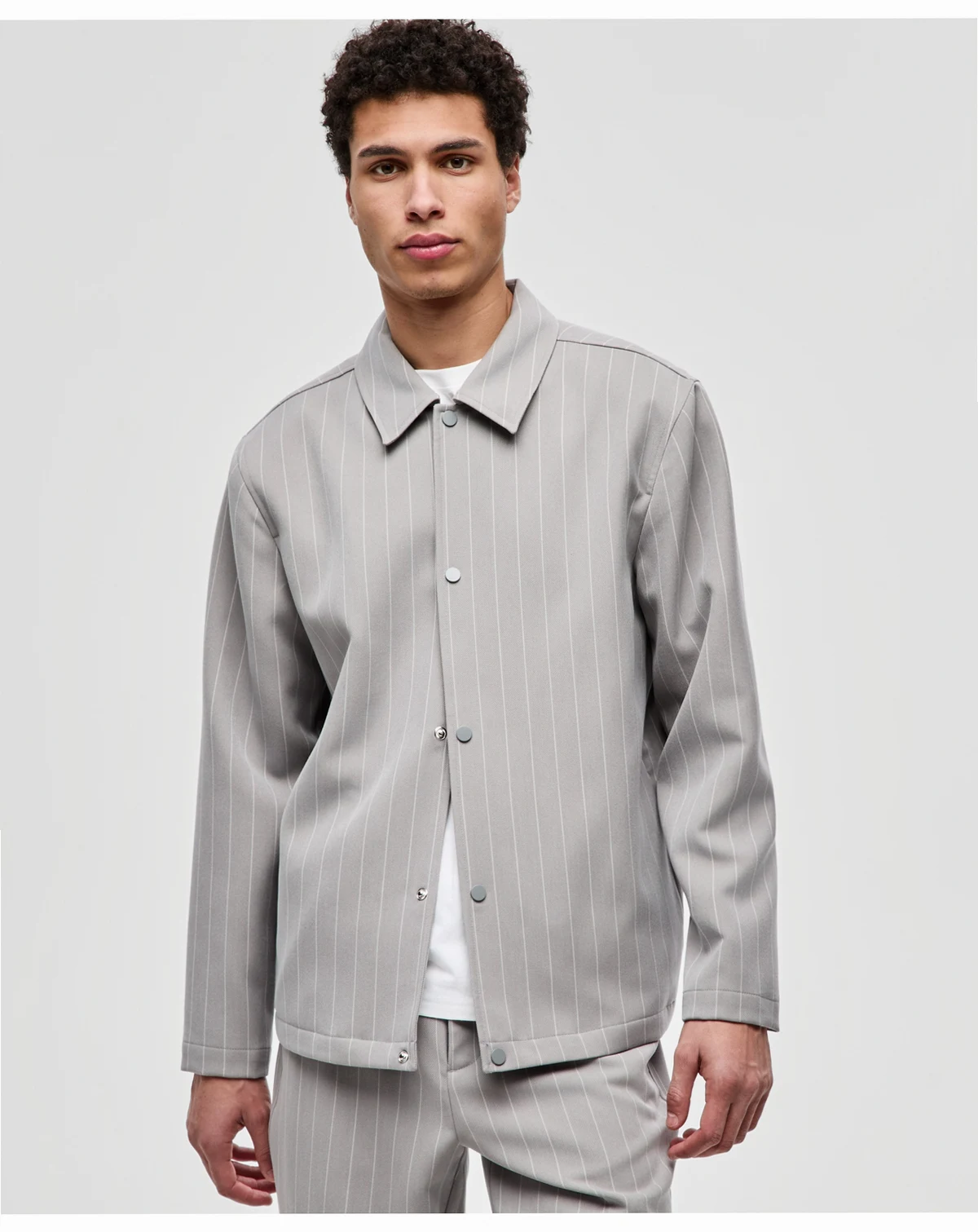 Men's Pinstriped Woven Relaxed Coach's Jacket, Macy's Exclusive