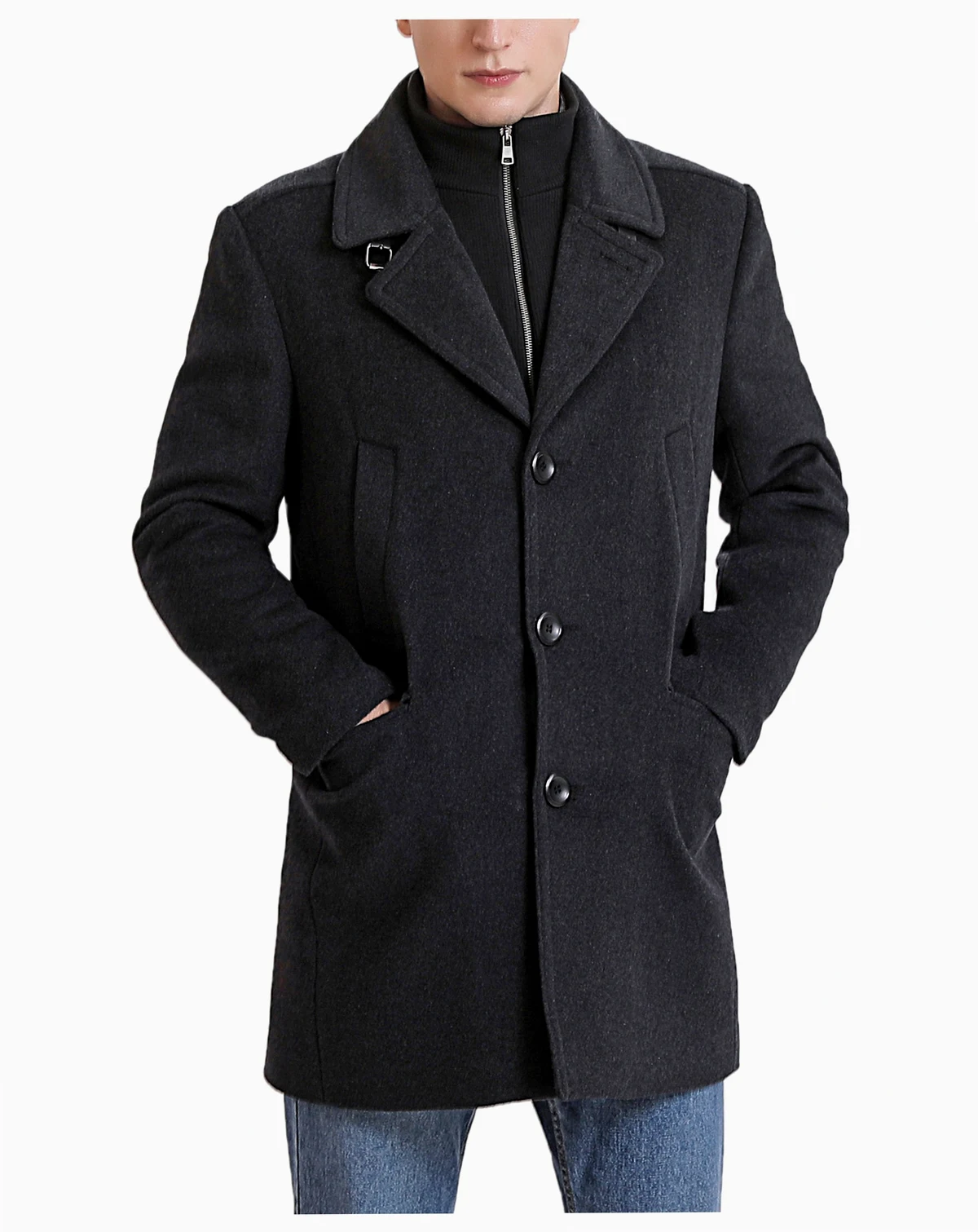 Men Steven Wool Blend Bibbed Walking Coat - Big and Tall