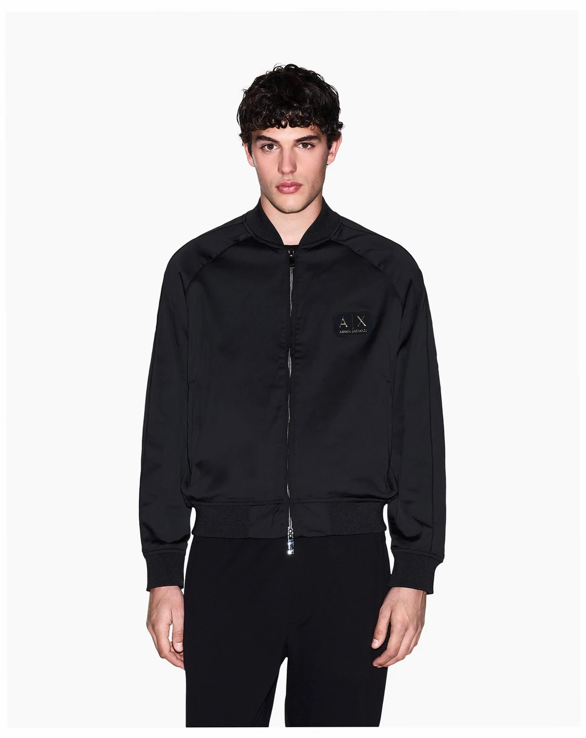 Men's Black and Gold Bomber Jacket