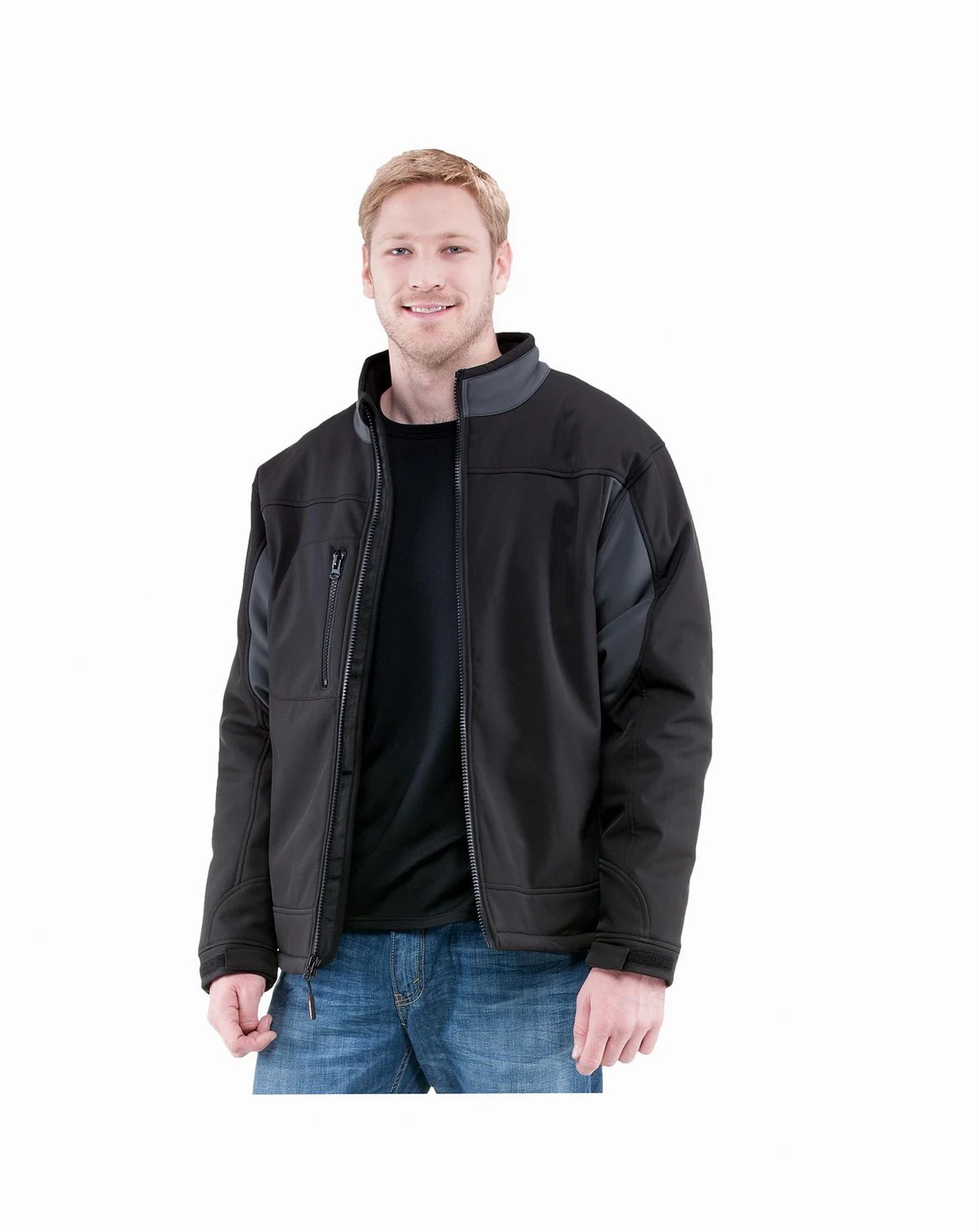 Men's Insulated Softshell Jacket - Warm Work Coat, Water-Repellent, Windproof, Flexible, Durable Cold-Weather Gear