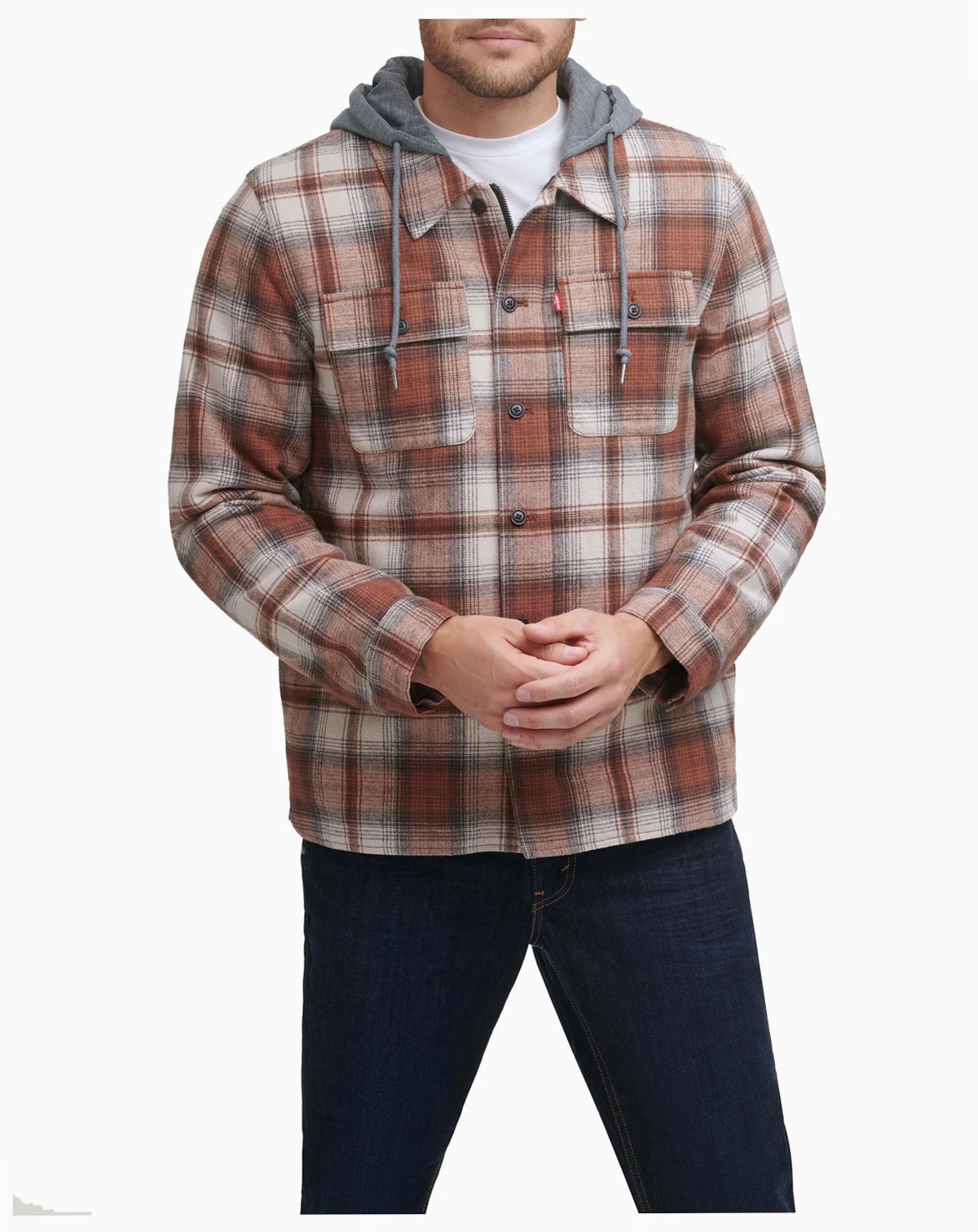 Men's Faux Sherpa Lined Flannel Shirt Jacket