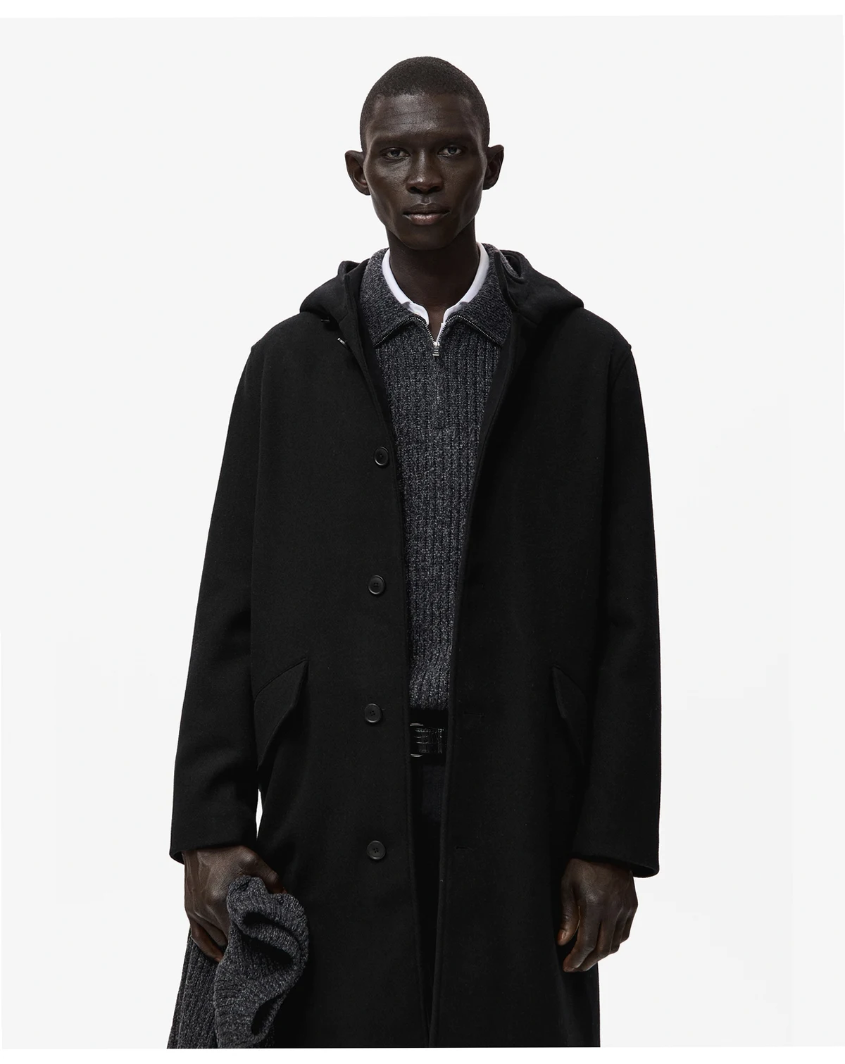 Men's Wool Blend Hooded Coat