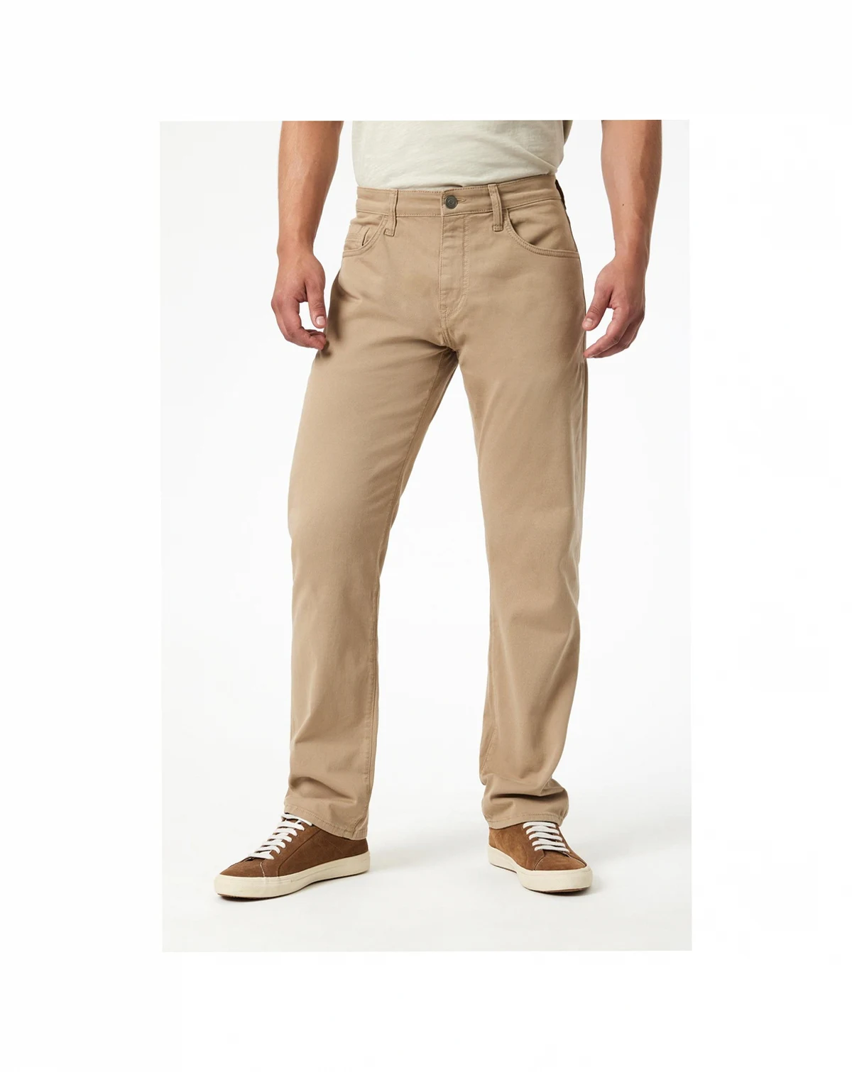 Men's Mavi Matt Relaxed Straight Leg In Khaki Casual Twill